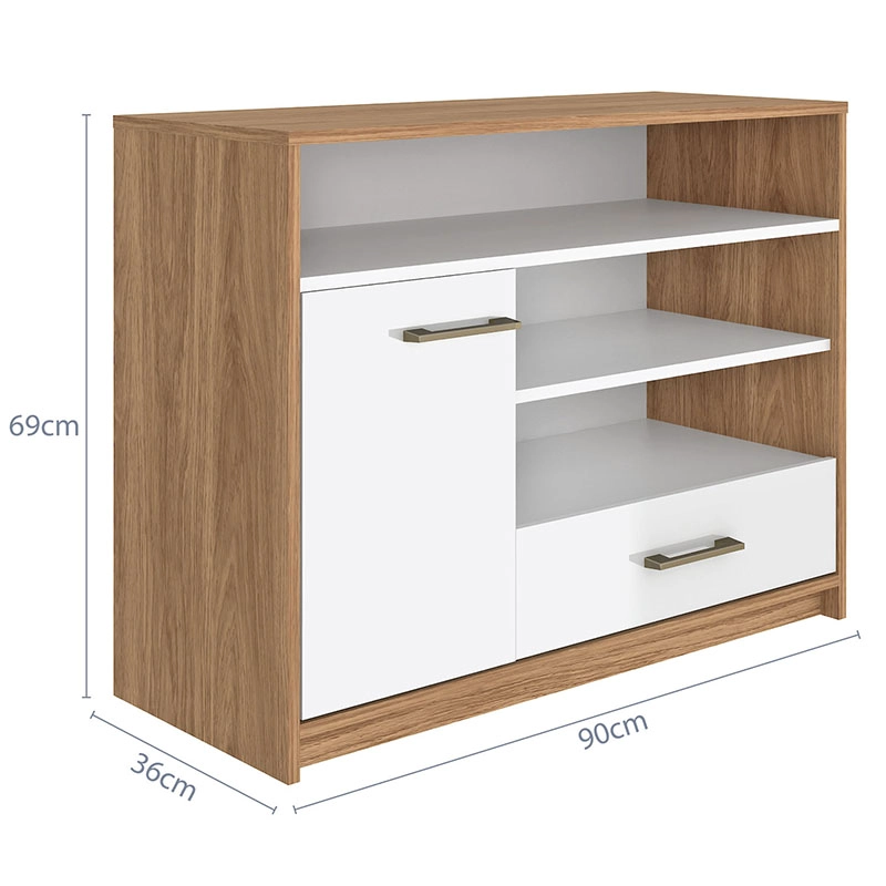 RACK TV HERA 1P 1C CAFE /BLANCO - 6
