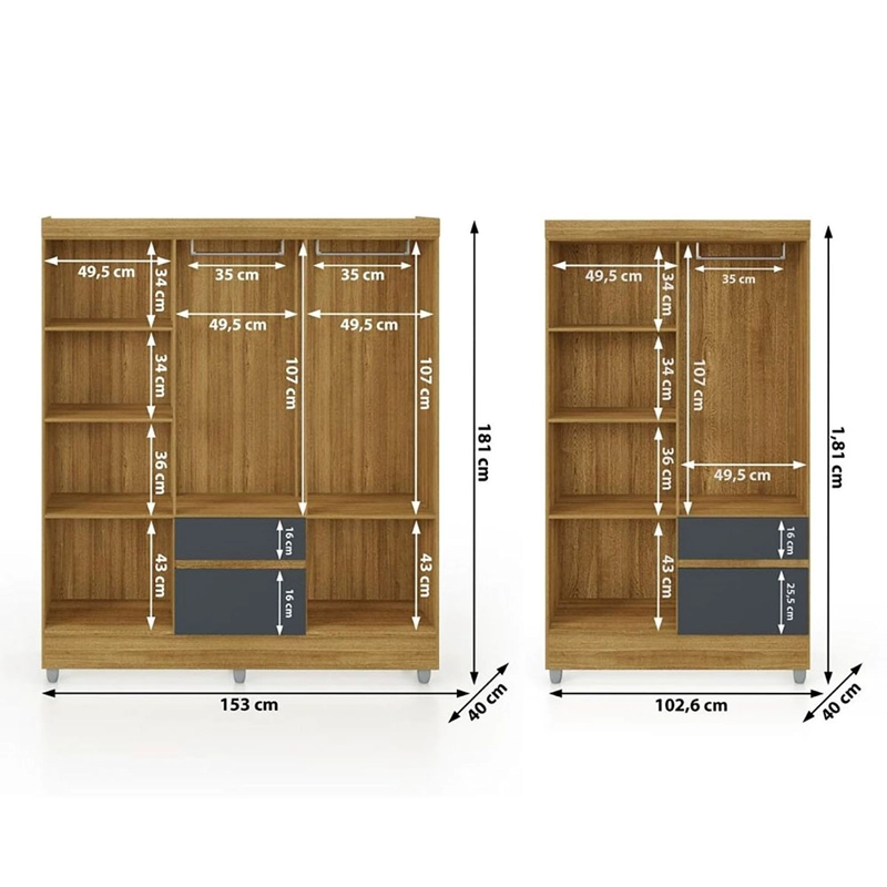 COMBO CLOSET IDEAL 6P+4P GRIS - 6