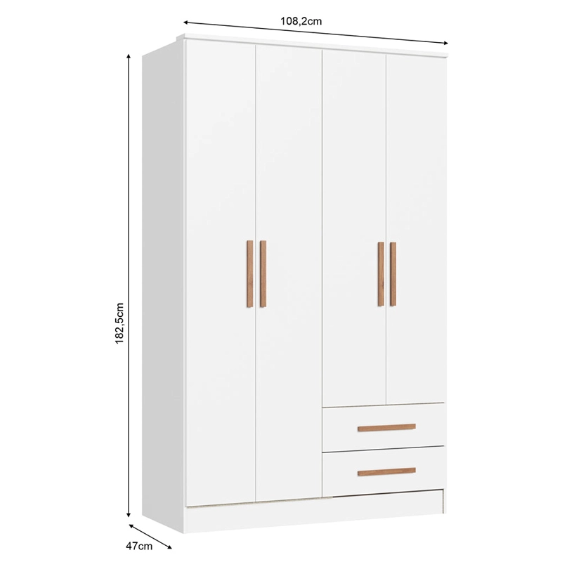 CLOSET PEQUIM 4 PUERTAS BLANCO - 6