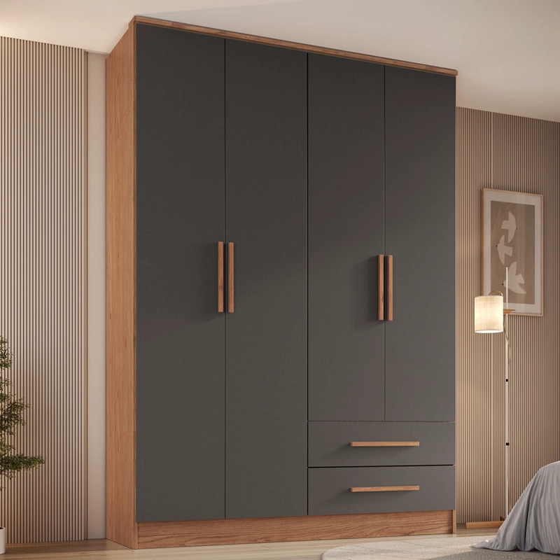 CLOSET PEQUIM 4 PUERTAS GRAFITO - 2