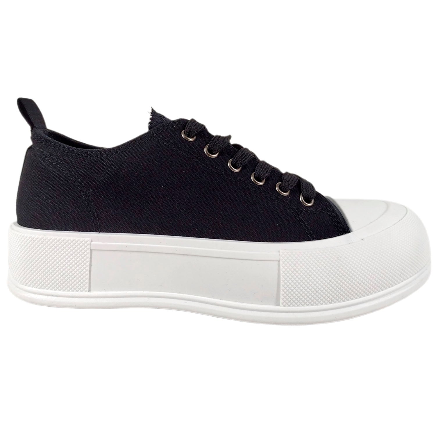 ZAPATILLAS MUJER MEGABAZAR URBANAS CASUALES NEGRO CON FORMA - 1