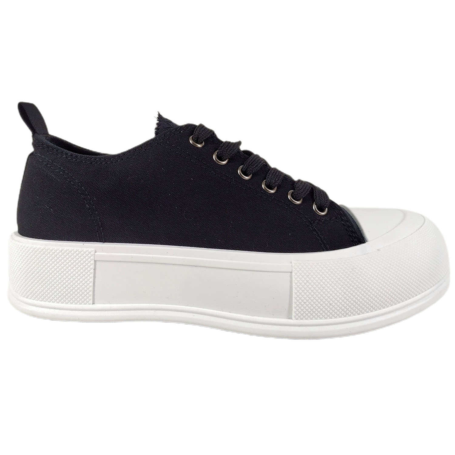 ZAPATILLAS MUJER MEGABAZAR URBANAS CASUALES NEGRO CON FORMA - 1