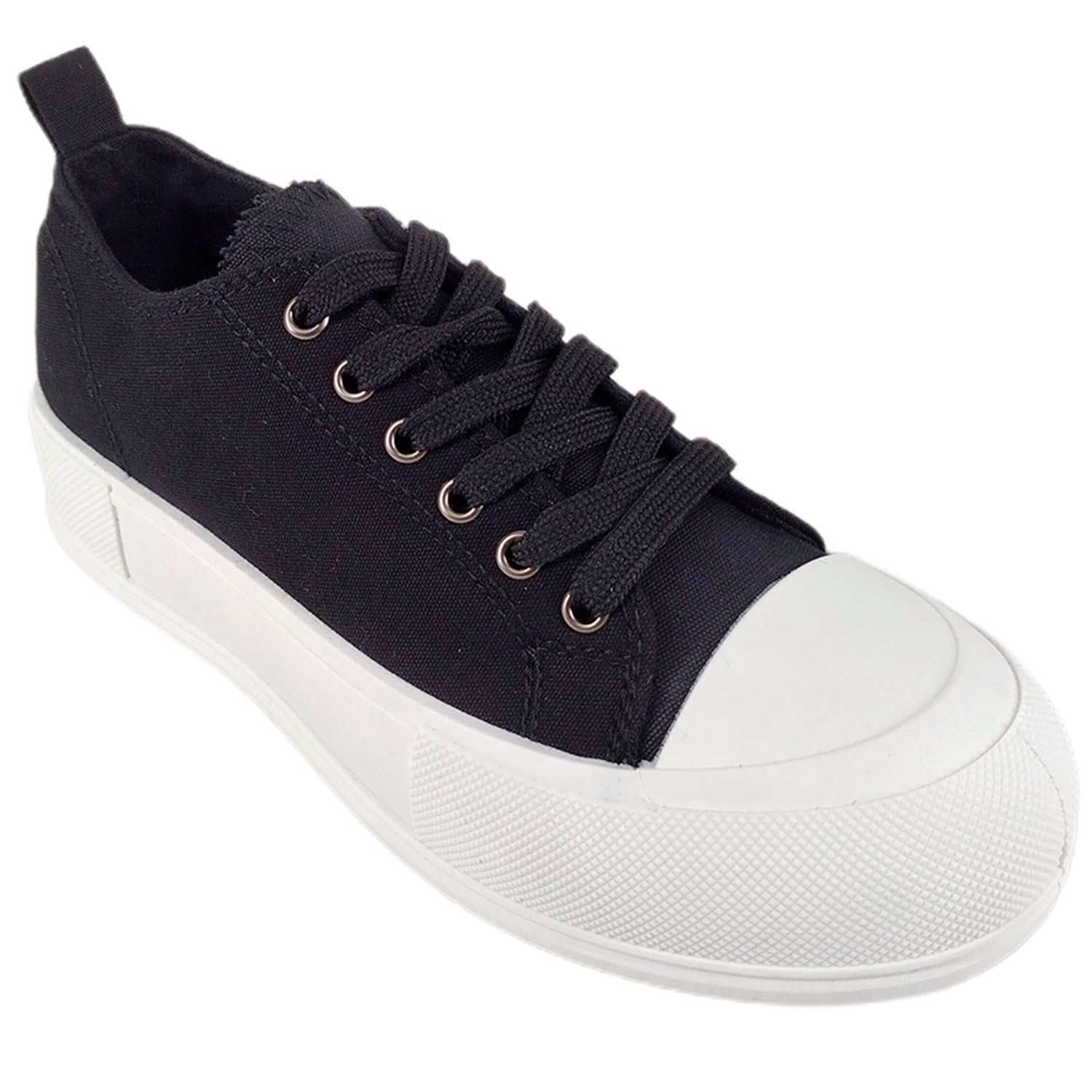 ZAPATILLAS MUJER MEGABAZAR URBANAS CASUALES NEGRO CON FORMA - 2