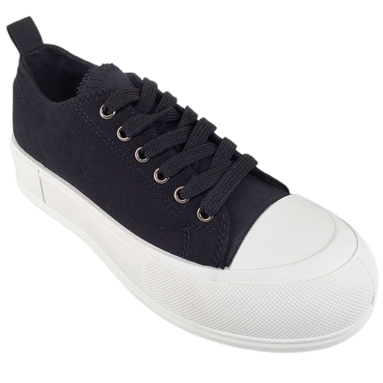 ZAPATILLAS MUJER MEGABAZAR URBANAS CASUALES NEGRO CON FORMA - 2