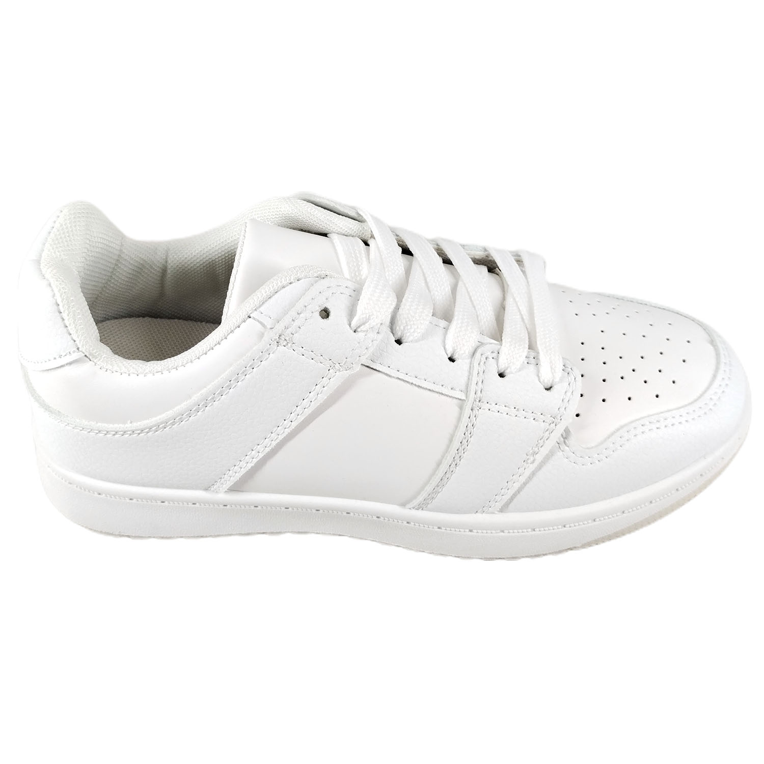 ZAPATILLAS MUJER MEGABAZAR URBANAS CASUALES BLANCO A22 - 2