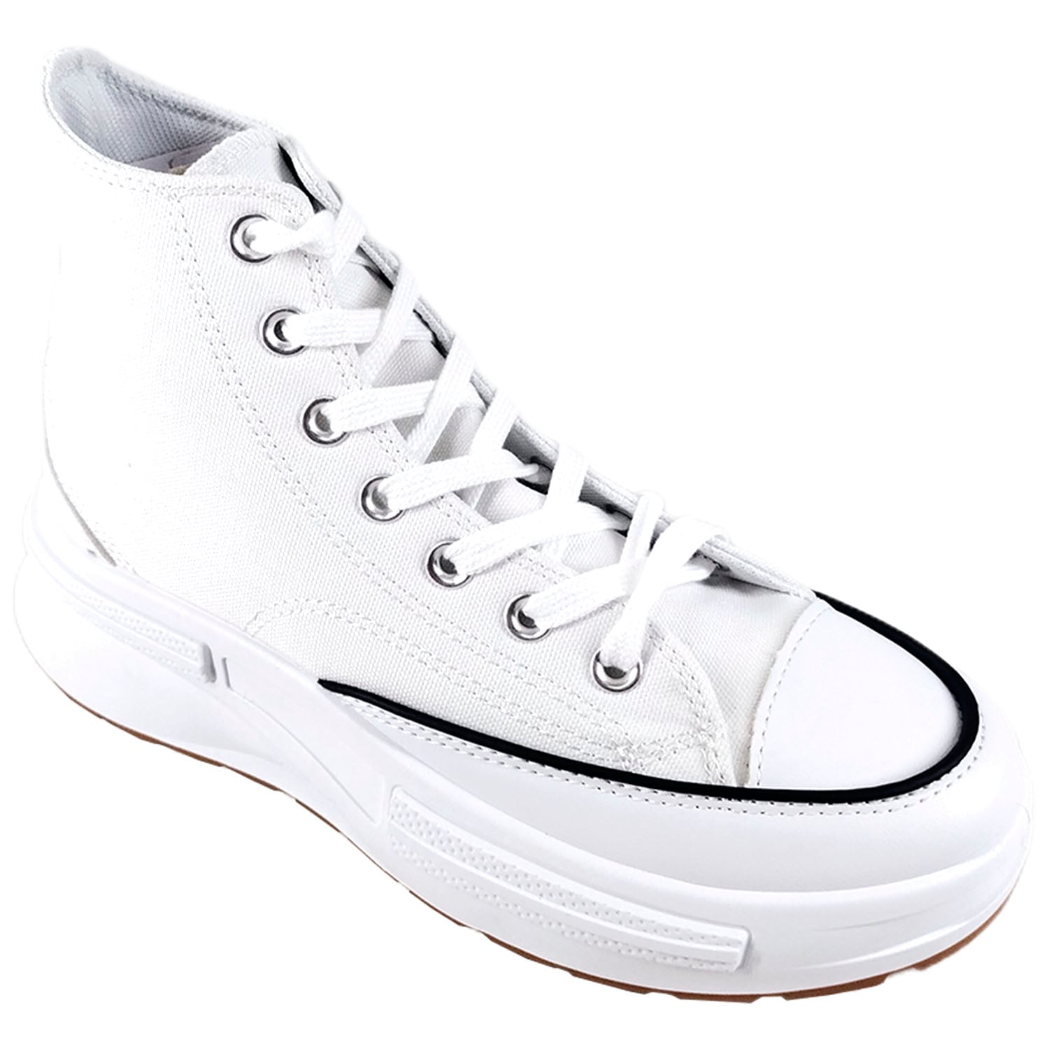 ZAPATILLAS MUJER MEGABAZAR URBANAS CASUALES BLANCO CAÑA ALTA DE CON FORMA J25 - 2