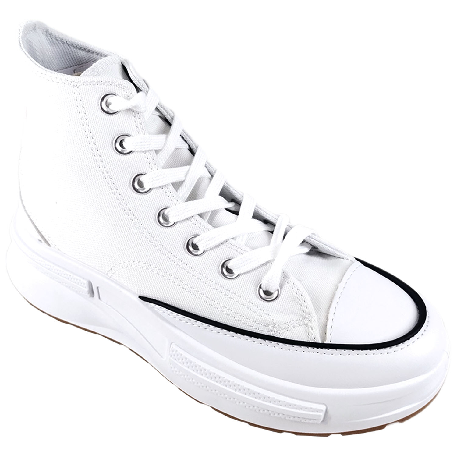 ZAPATILLAS MUJER MEGABAZAR URBANAS CASUALES BLANCO CAÑA ALTA DE CON FORMA J25 - 2
