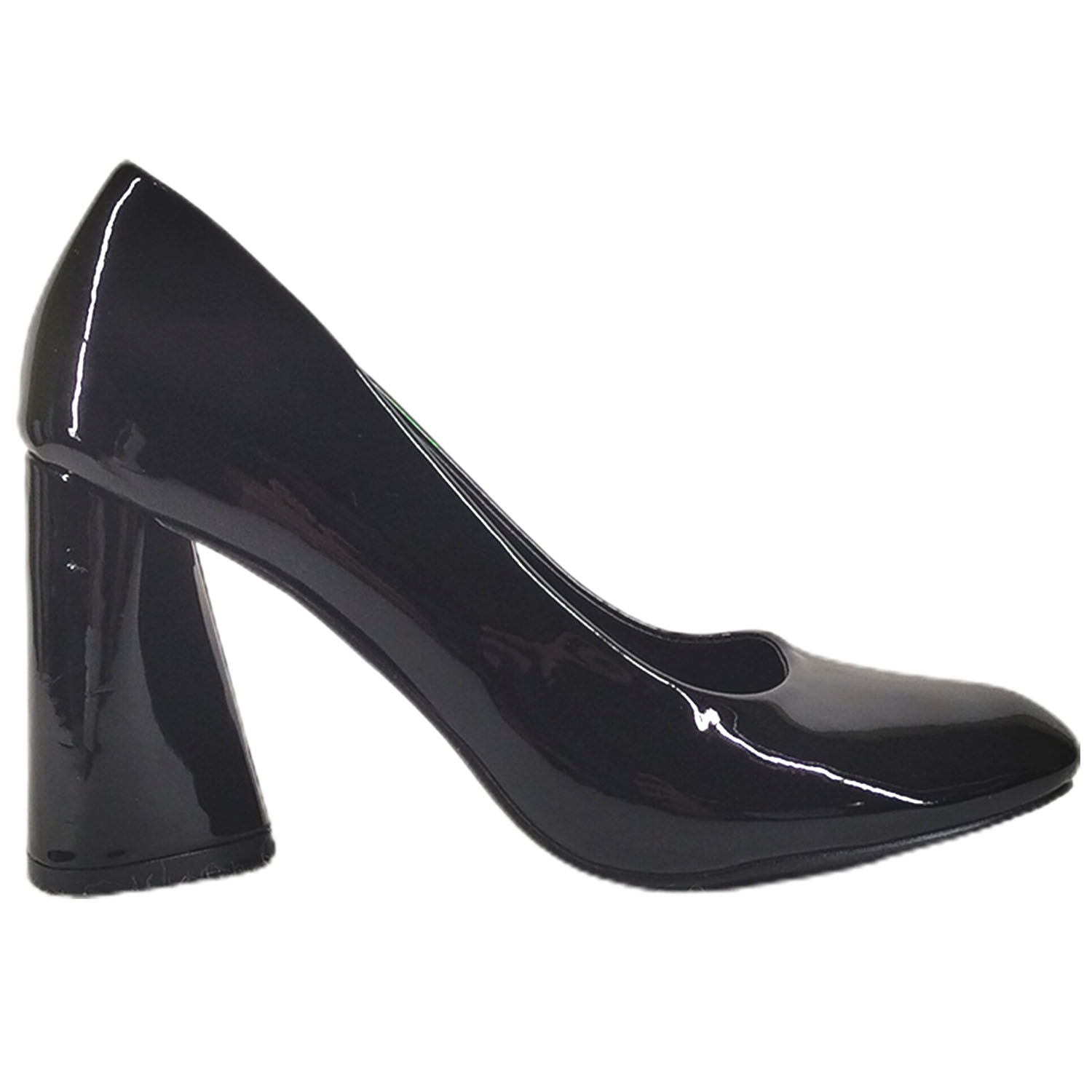 ZAPATO CHAROL FORMAL DE MUJER TACO GRUESO ALTO - 1
