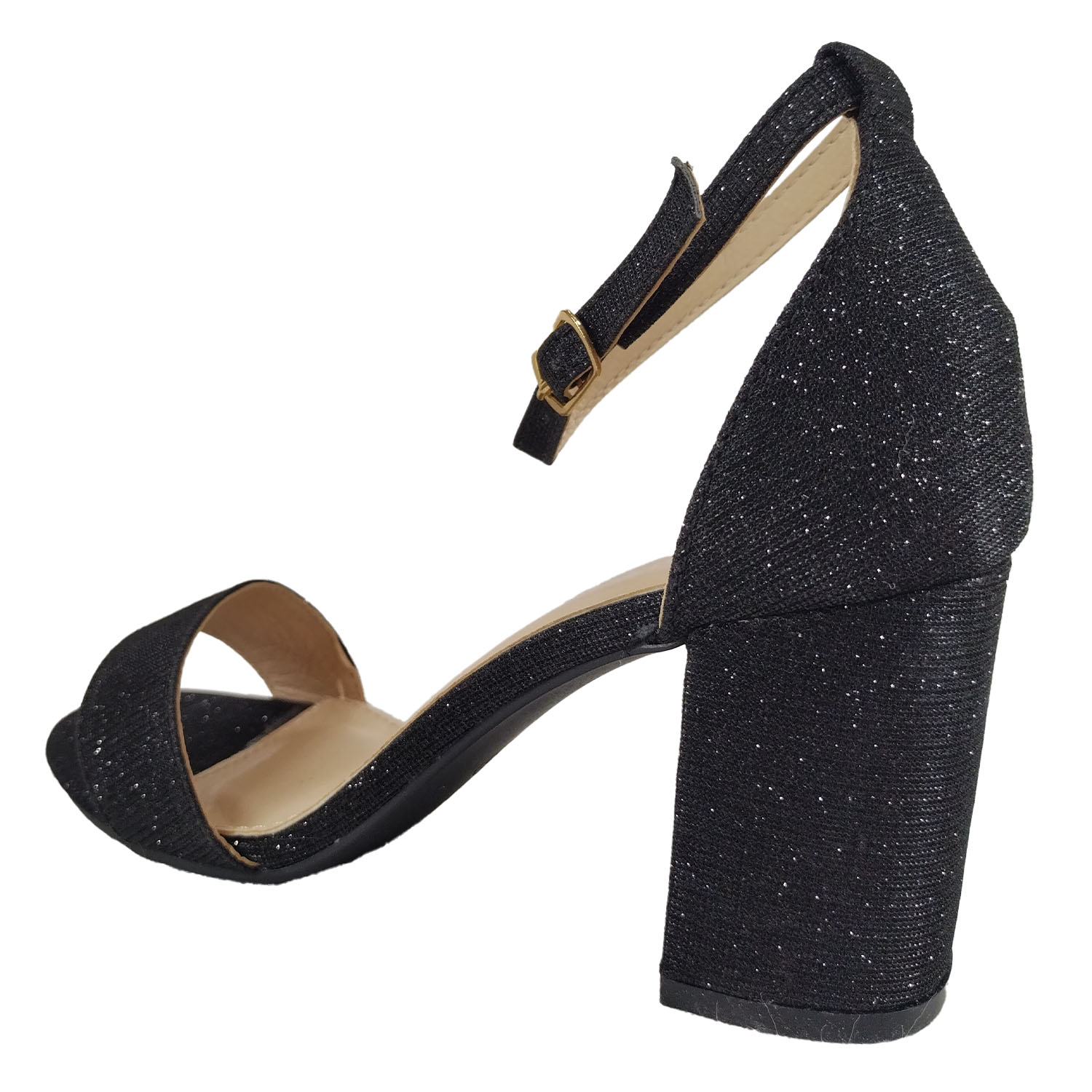 SANDALIAS MUJER MEGABAZAR DE TACO ALTO CON BRILLANTES L5 YASNA - 4