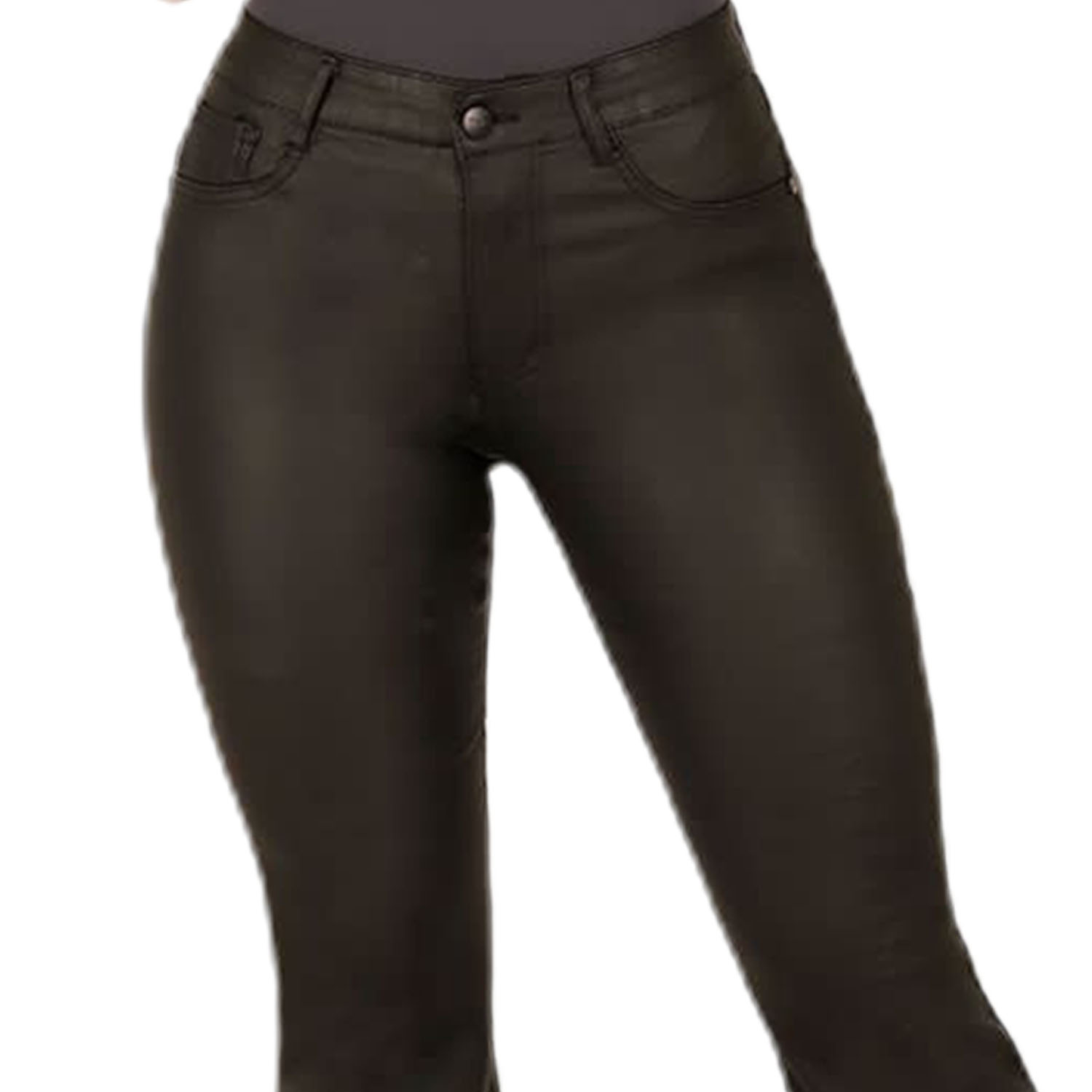 JEANS ECOCUERO ACAMPANADO MUJER PUSH UP J85 - 3