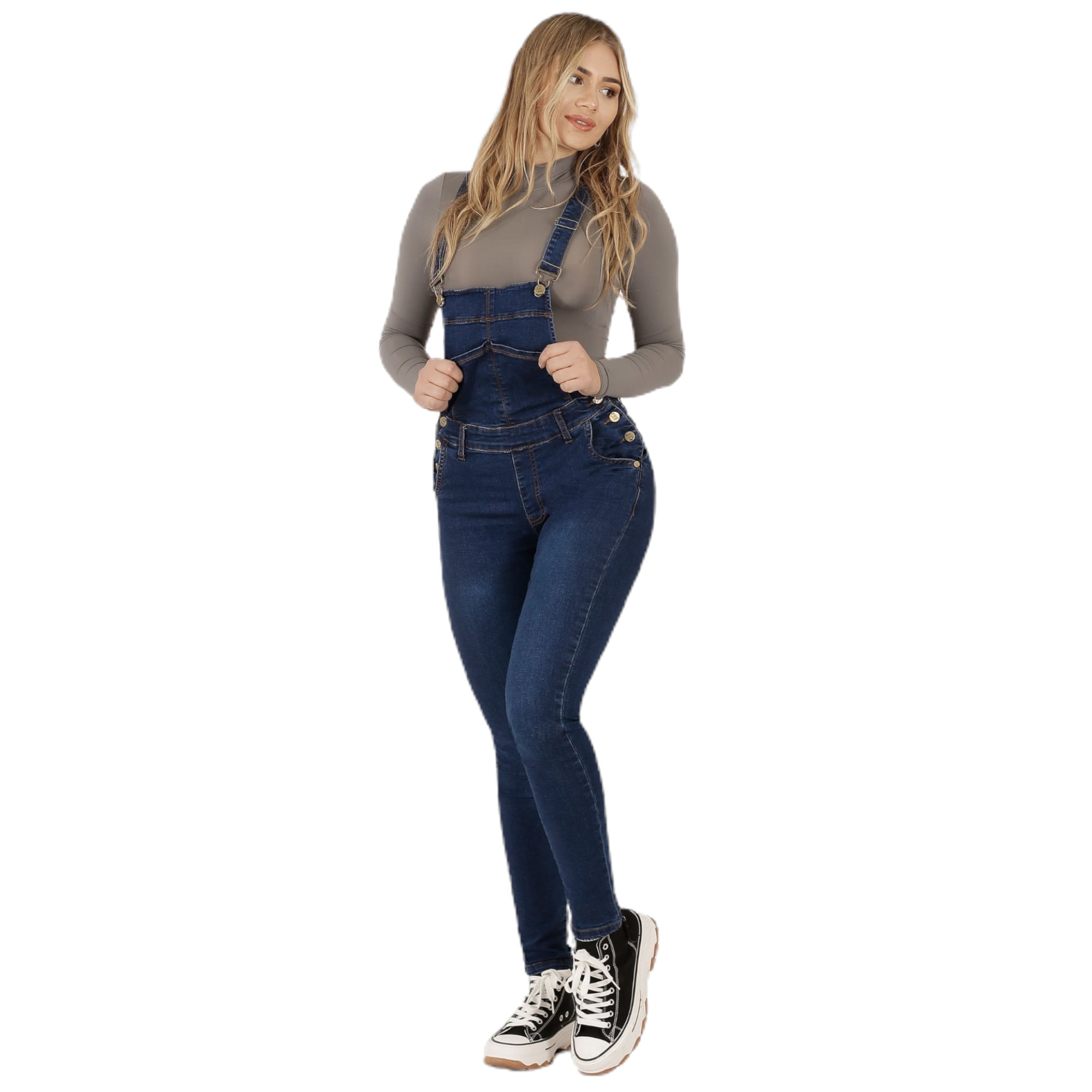 JARDINERA DE JEANS MUJER MEGABAZAR AZUL J9333 333 YASSNE - 1