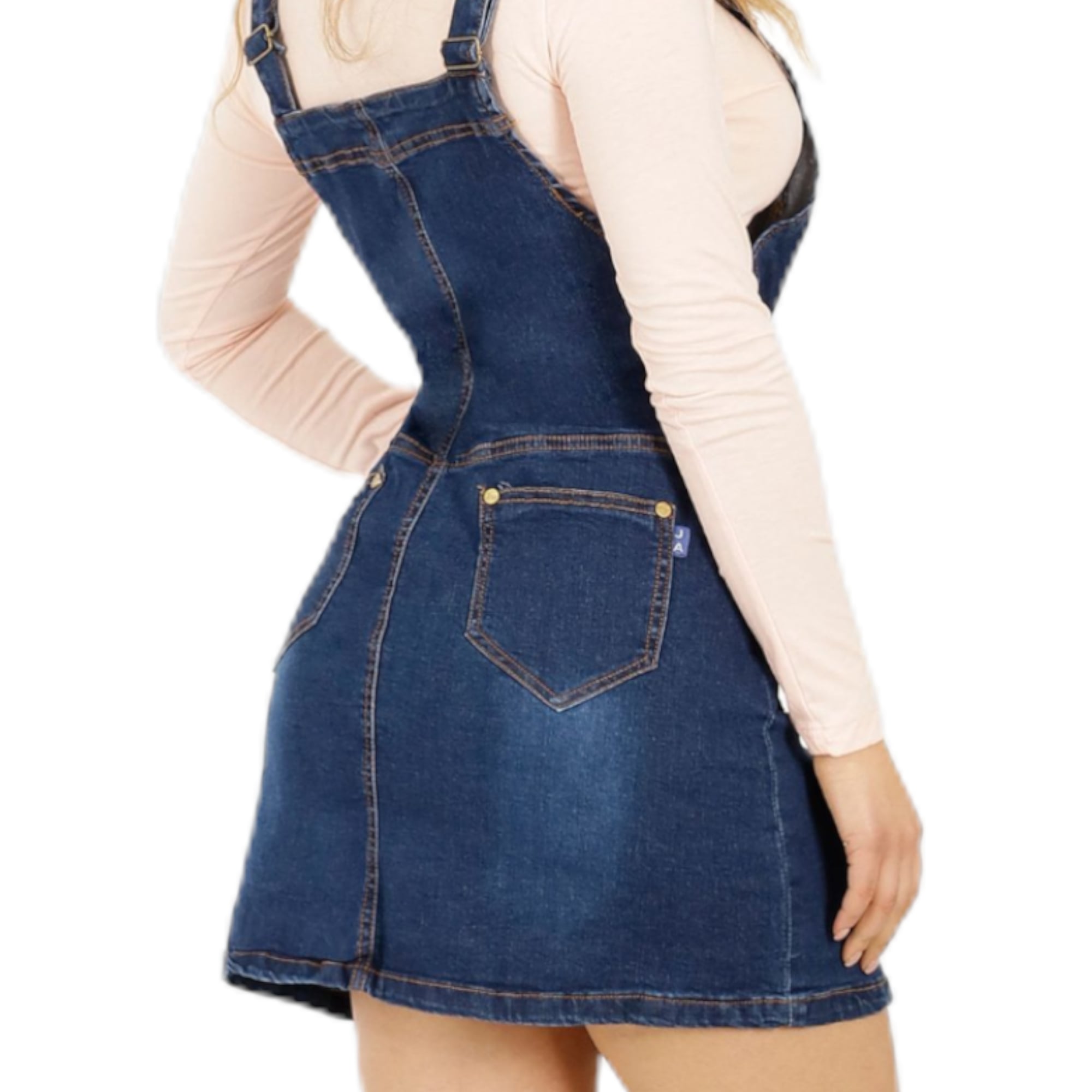JARDINERA FALDA DE JEANS MUJER MEGABAZAR AZUL J5028 28 YASSNE - 3