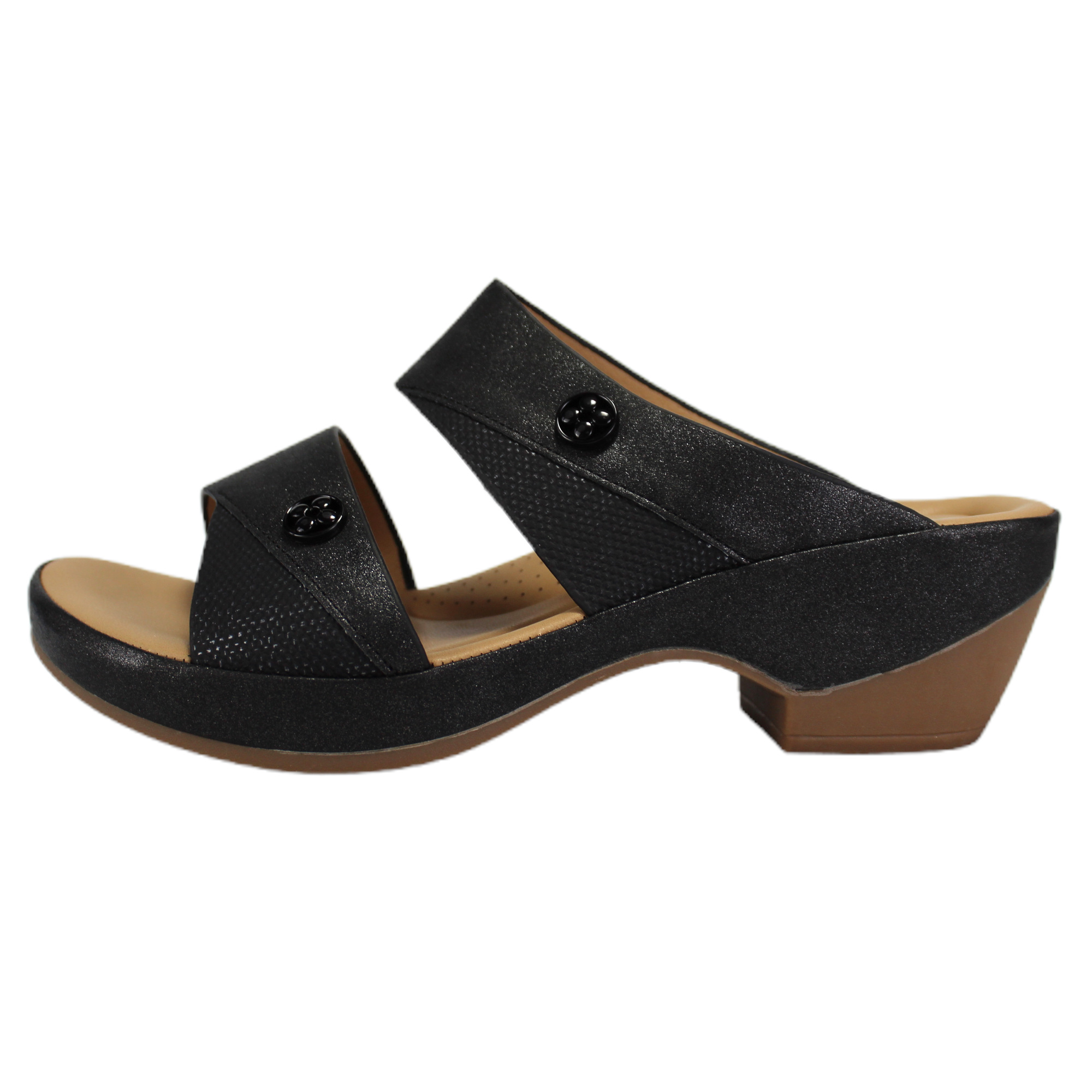SANDALIA CASUAL MUJER TACO MEDIO H53 YASSNE NEGRO - 1