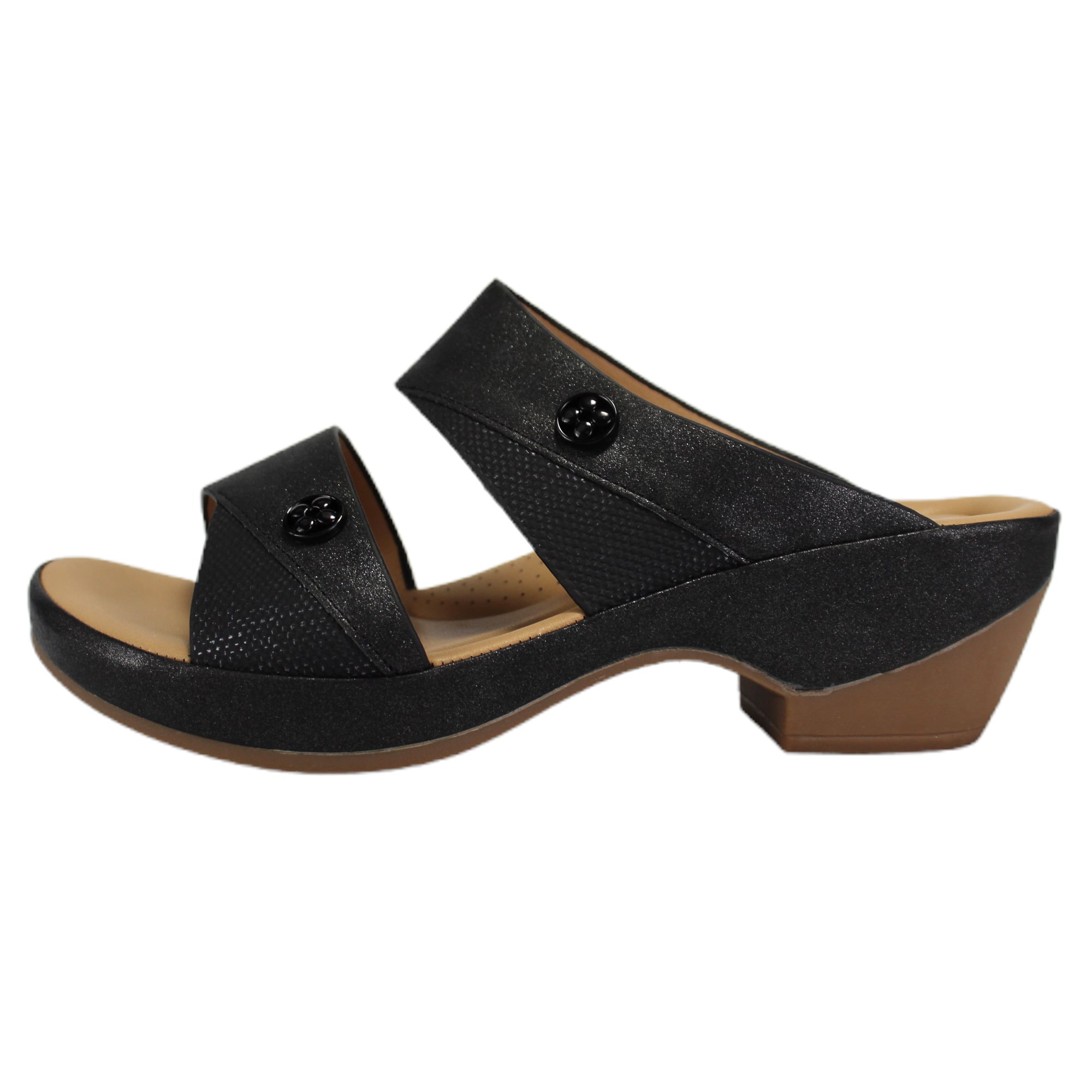 SANDALIA CASUAL MUJER TACO MEDIO H53 YASSNE NEGRO - 1