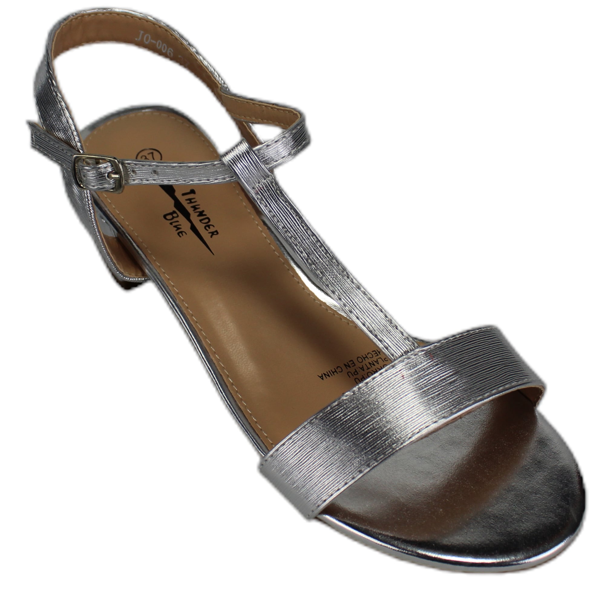 SANDALIA MUJER TACO BAJO J6 YASSNE PLATEADO - 2