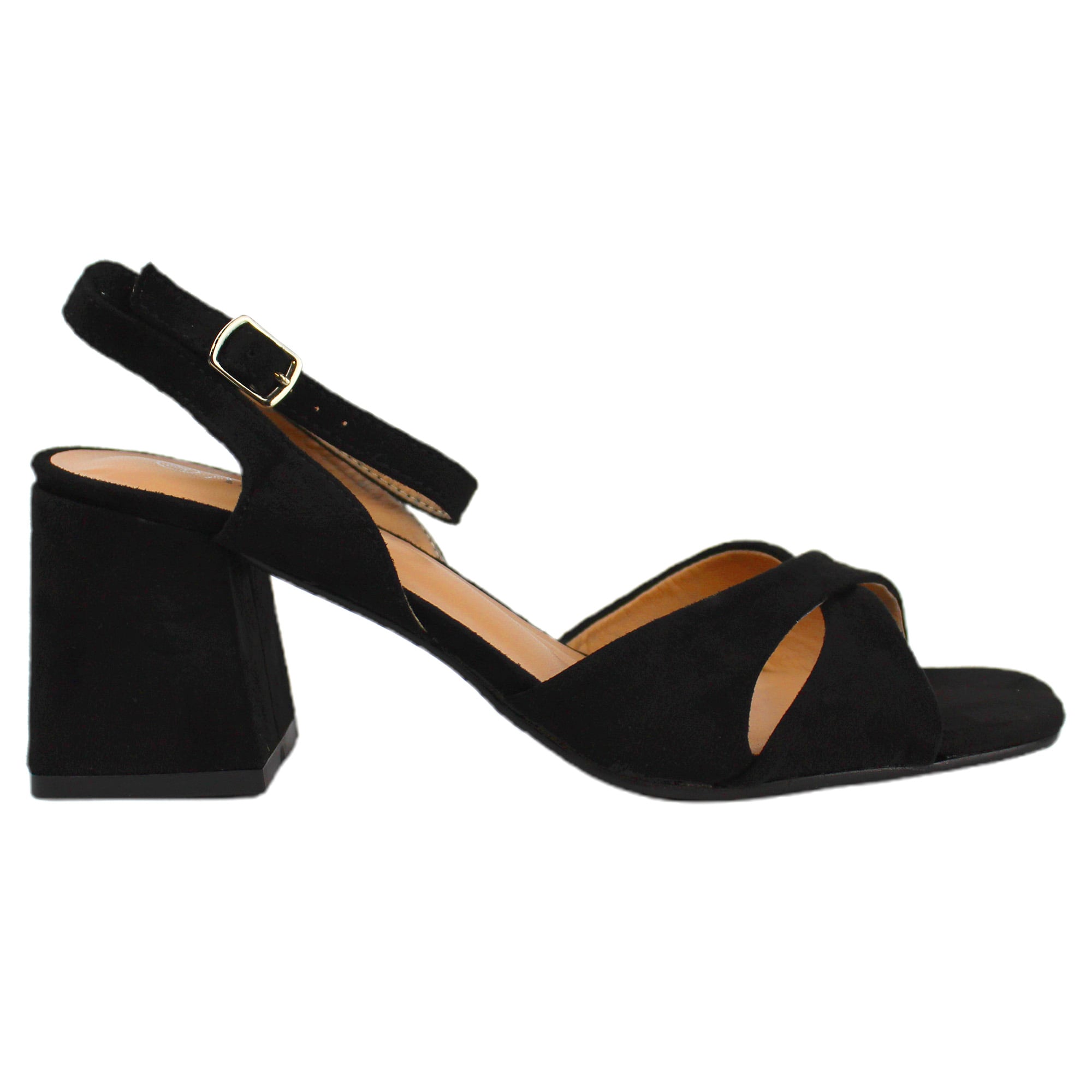 SANDALIA FORMAL MUJER TACO MEDIO J3 YASSNE NEGRO - 1