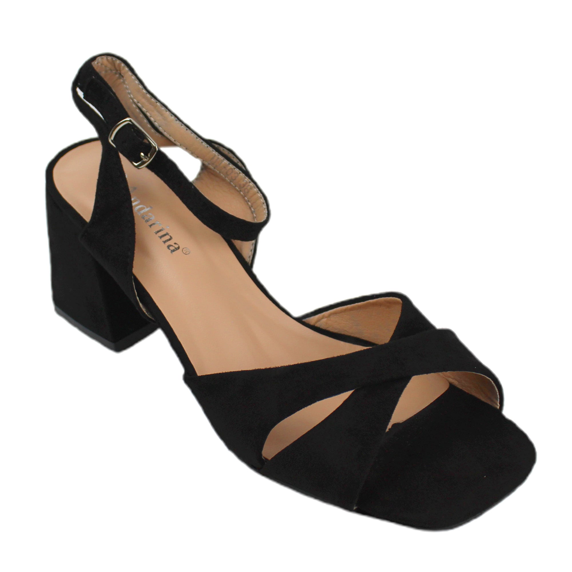 SANDALIA FORMAL MUJER TACO MEDIO J3 YASSNE NEGRO - 2