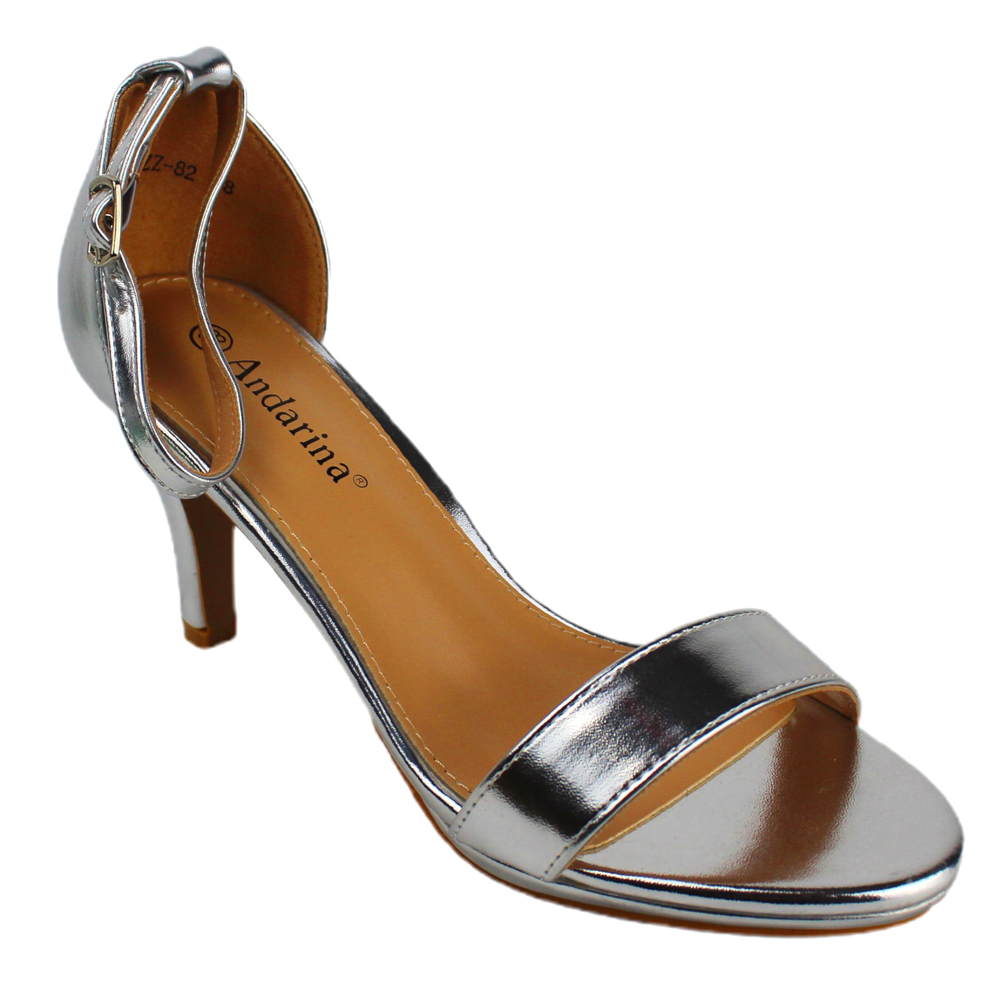 SANDALIA STILETTO MUJER TACO BAJO Z82 YASSNE PLATEADO - 2