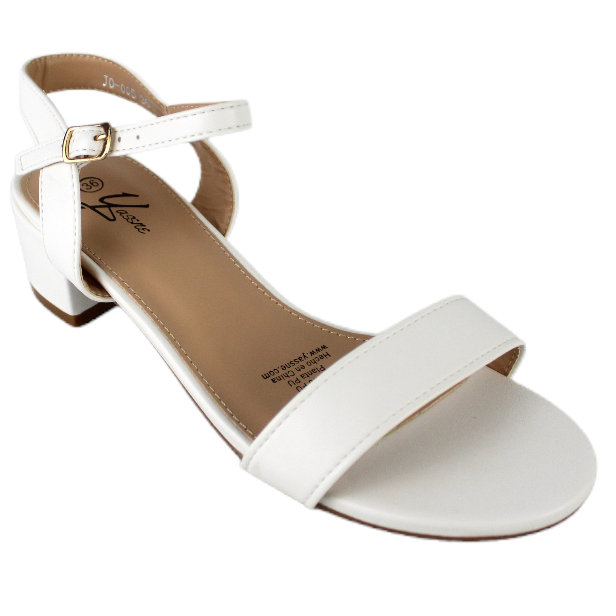 SANDALIA FORMAL MUJER TACO BAJO J5 YASSNE BLANCO - 2