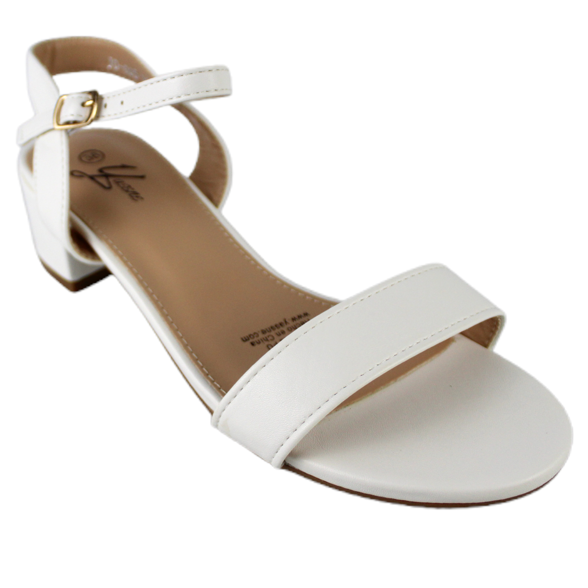 SANDALIA FORMAL MUJER TACO BAJO J5 YASSNE BLANCO - 4