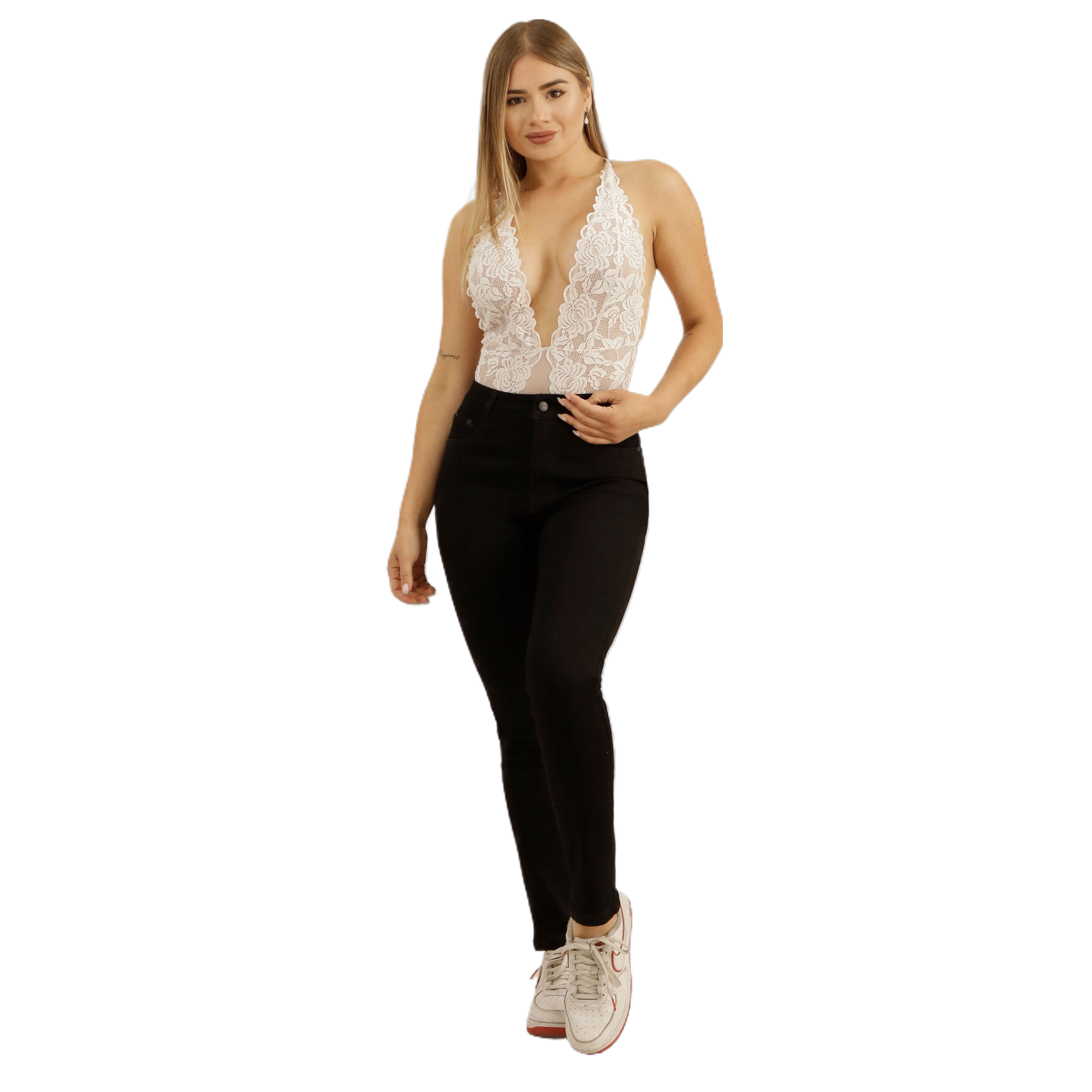 JEANS MUJER MEGABAZAR NEGRO TIRO ALTO 16 YASSNE - 1