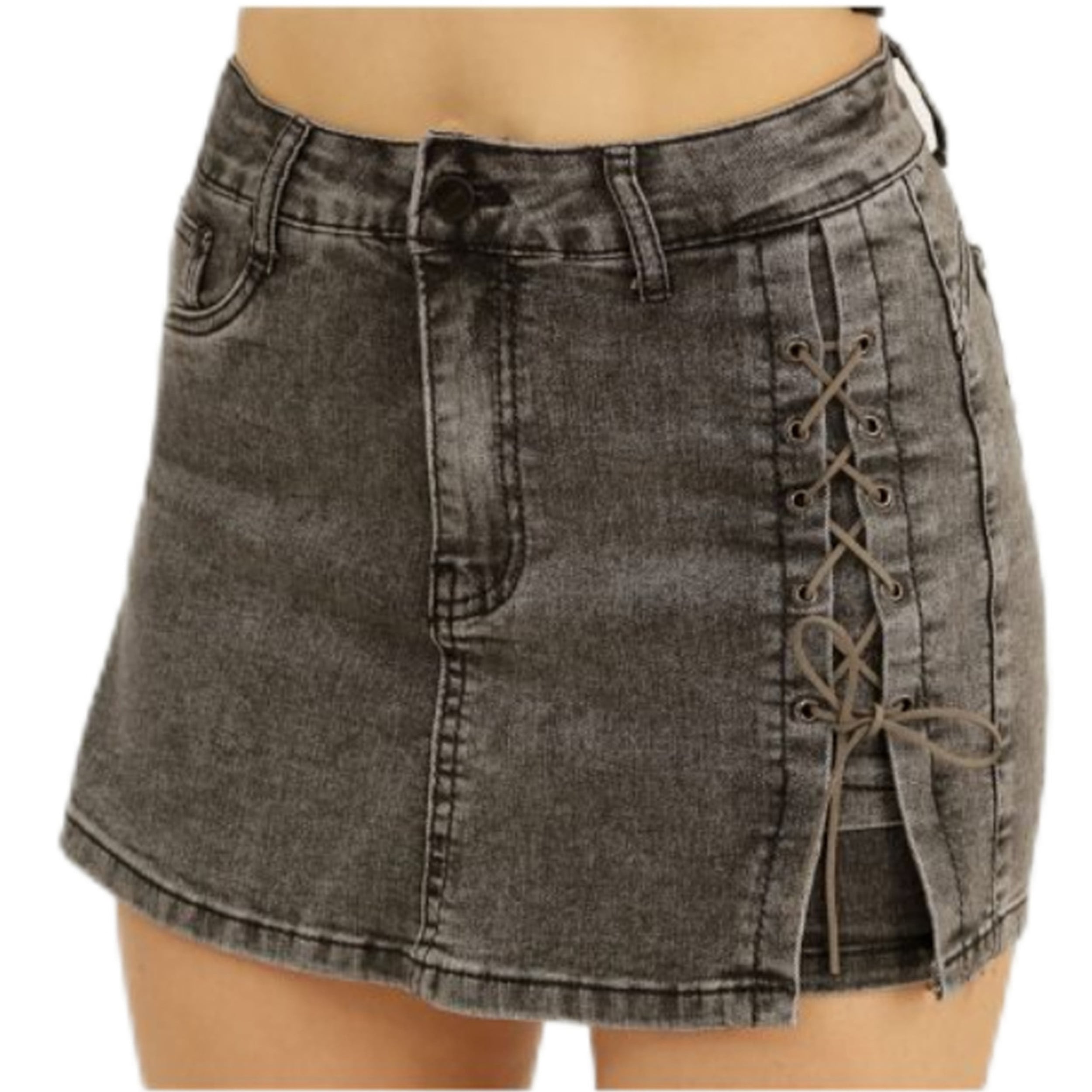 FALDA SHORT MUJER MEGABAZAR NEGRO JEANS 06 YASSNE - 3
