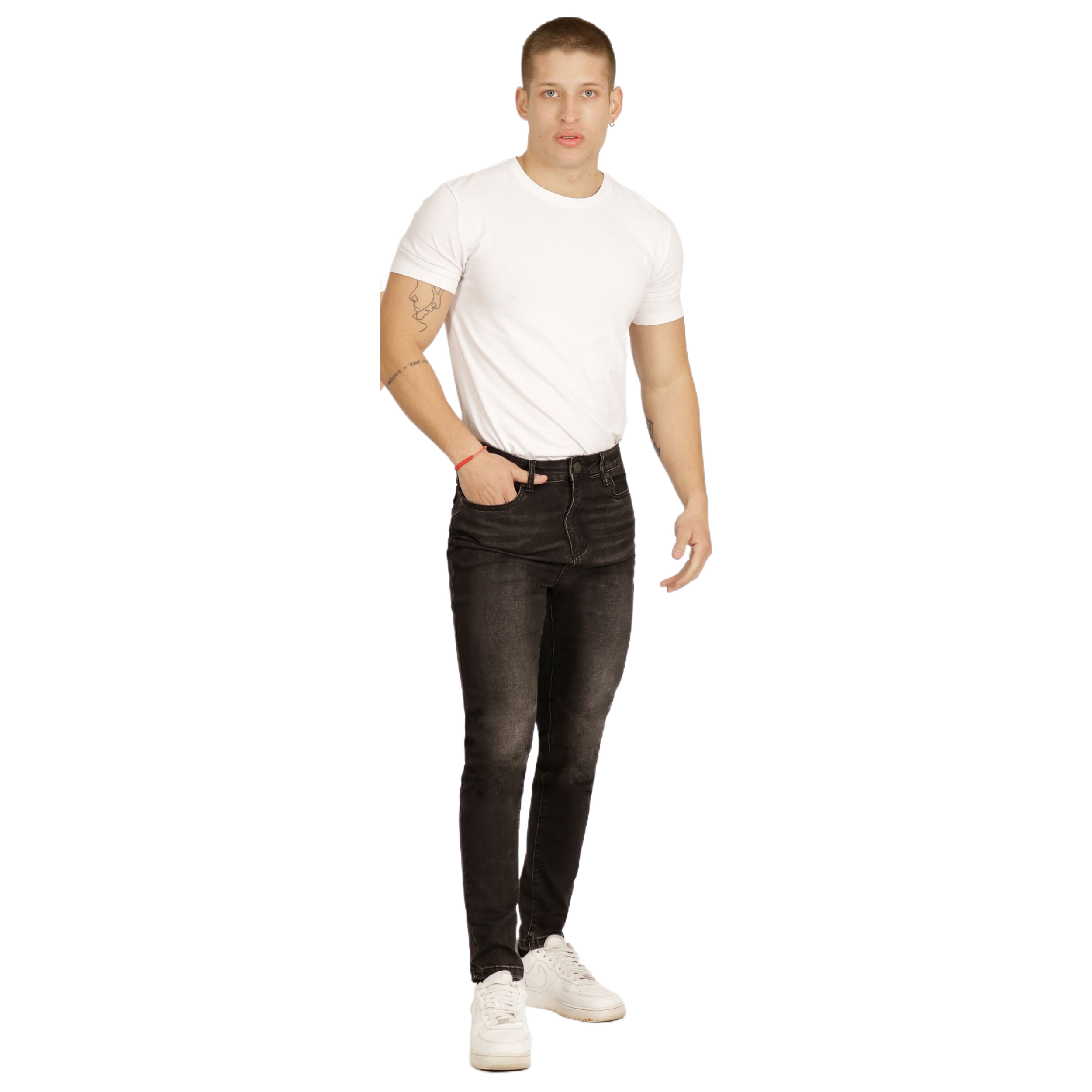 JEANS SLIM FIT HOMBRE MEGABAZAR NEGRO 40 YASSNE - 1
