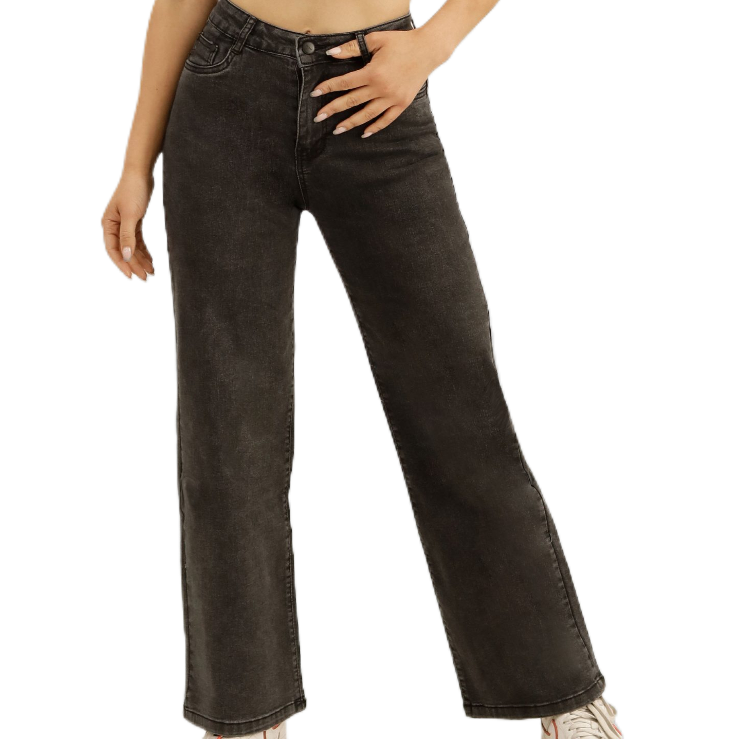 JEANS MUJER MEGABAZAR NEGRO RECTOS J9811 - 3