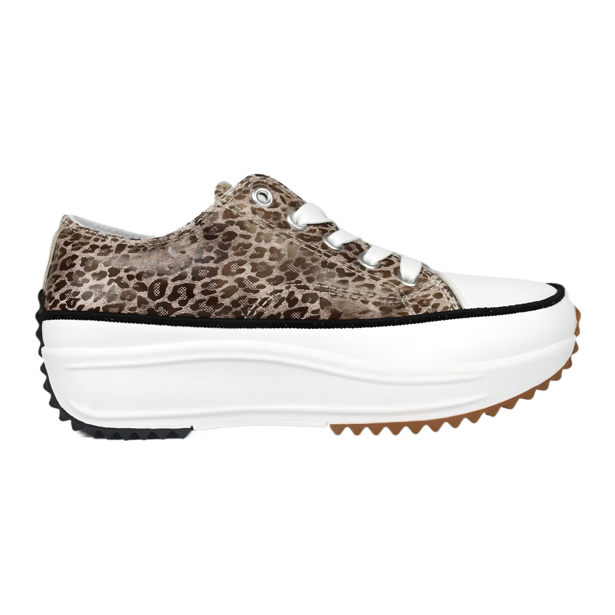 ZAPATILLA DE MUJER PRINT 2410 YASSNE MARRON CLARO - 1