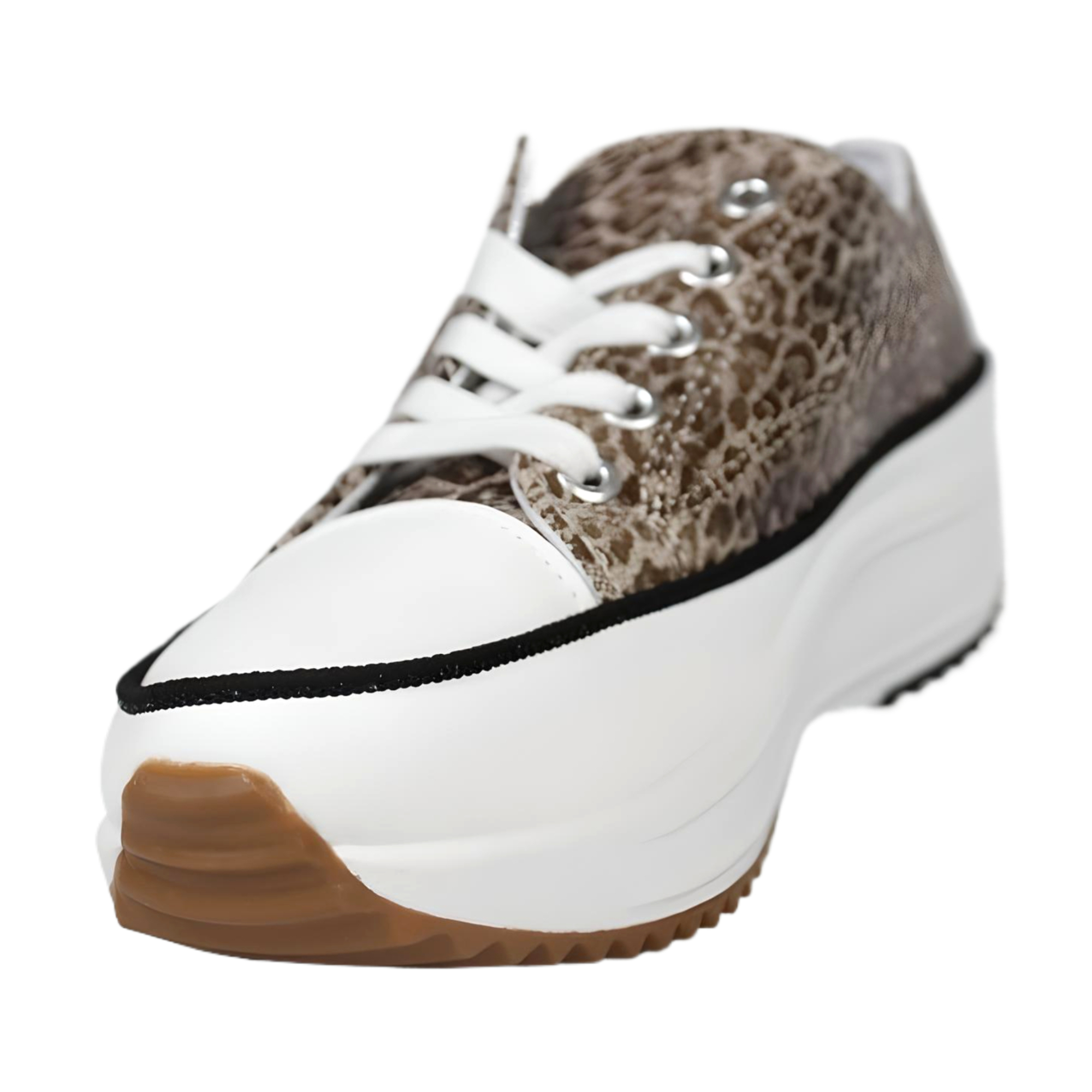 ZAPATILLA DE MUJER PRINT 2410 YASSNE MARRON CLARO - 4