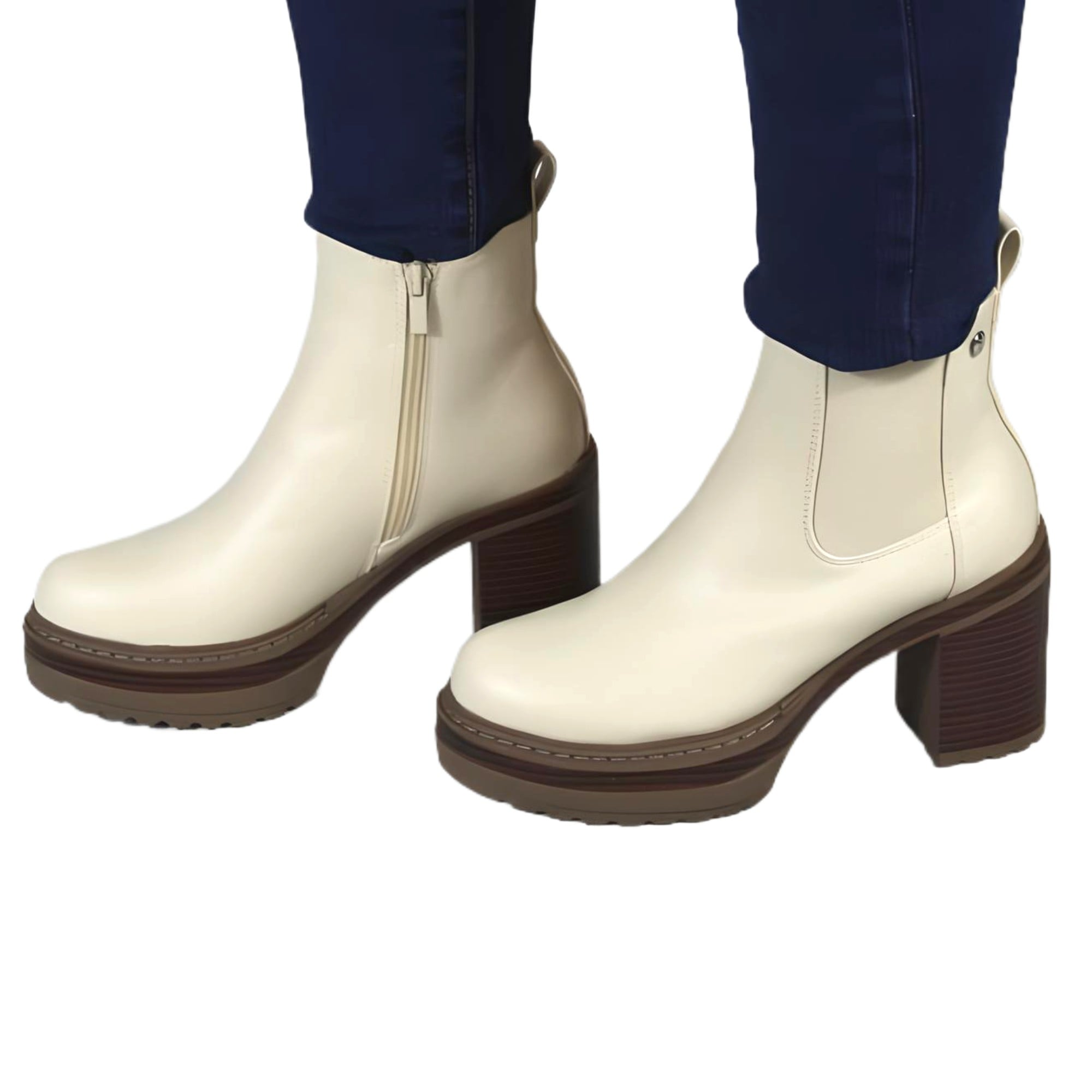 BOTIN DE MUJER TACO CUADRADO 17 YASSNE CAFE - 1