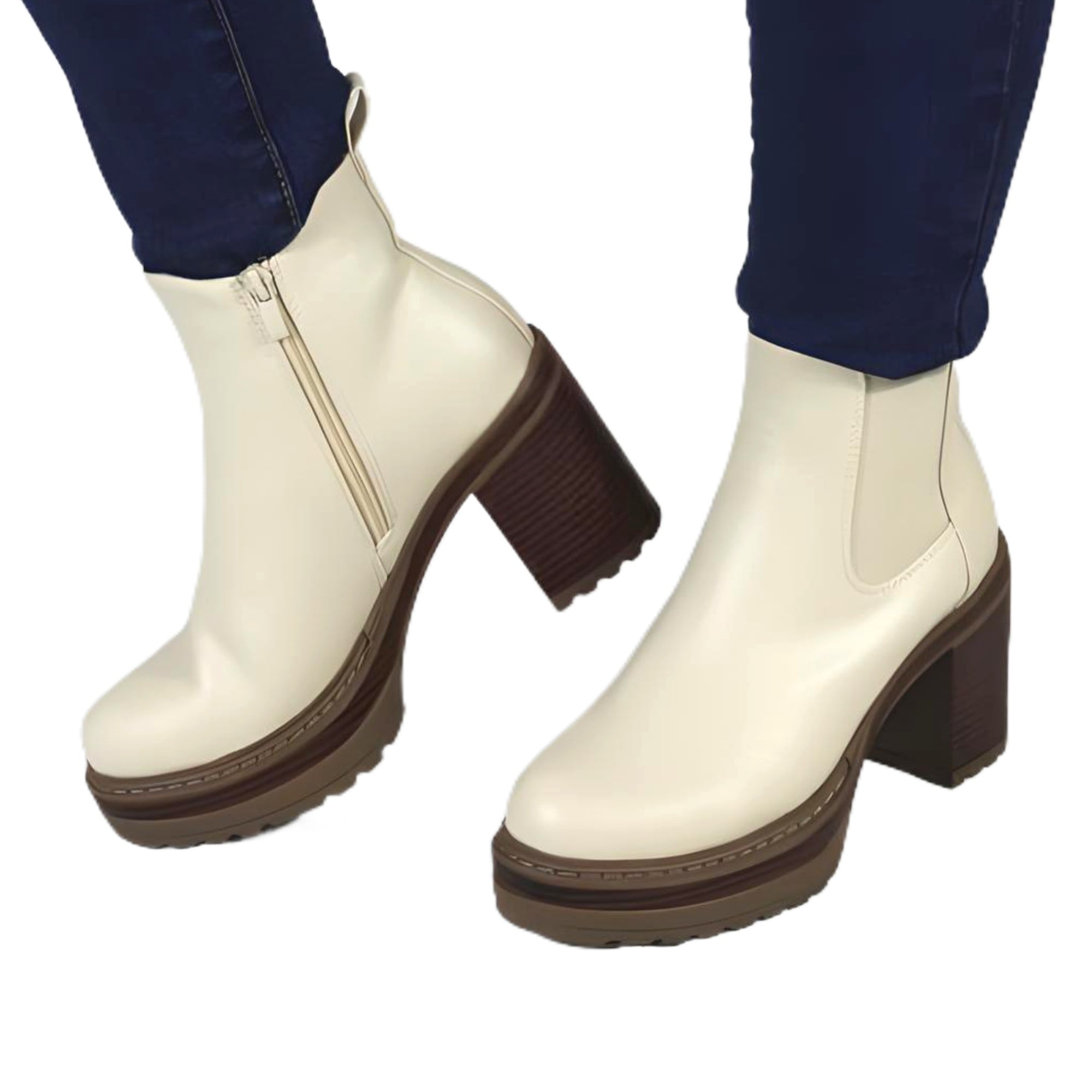 BOTIN DE MUJER TACO CUADRADO 17 YASSNE CAFE - 2