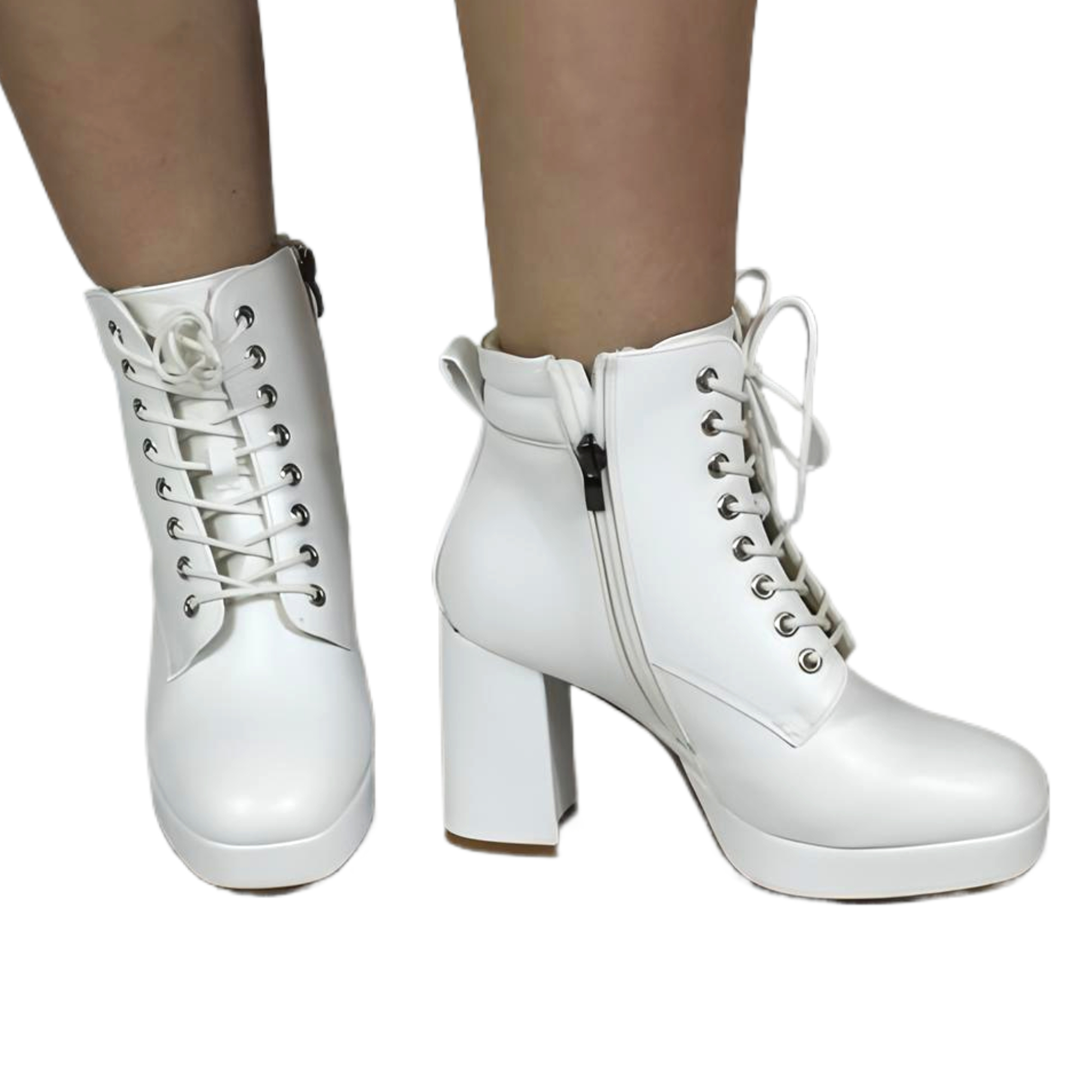 BOTIN DE MUJER TACO ALTO 61 YASSNE BLANCO - 4