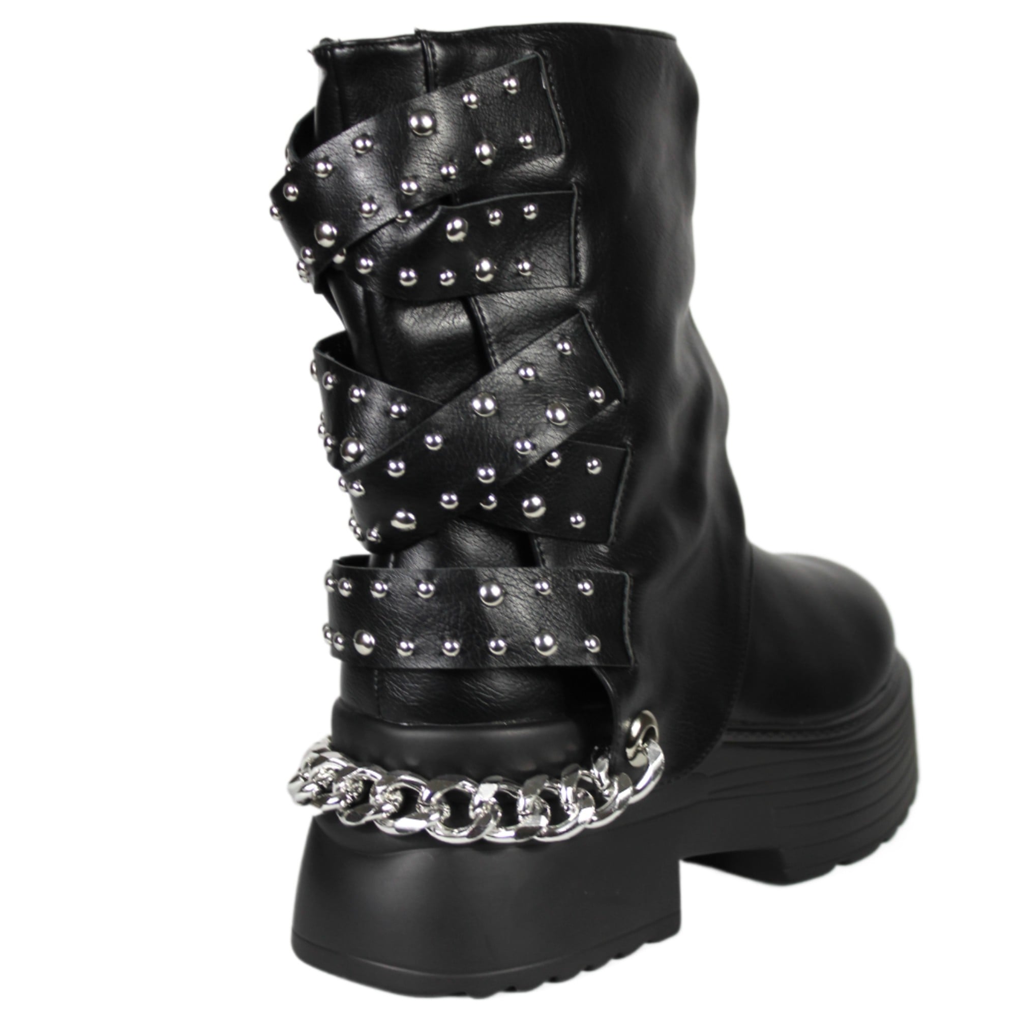BOTA MUJER BIKER TACHAS 18 YASSNE NEGRO - 4
