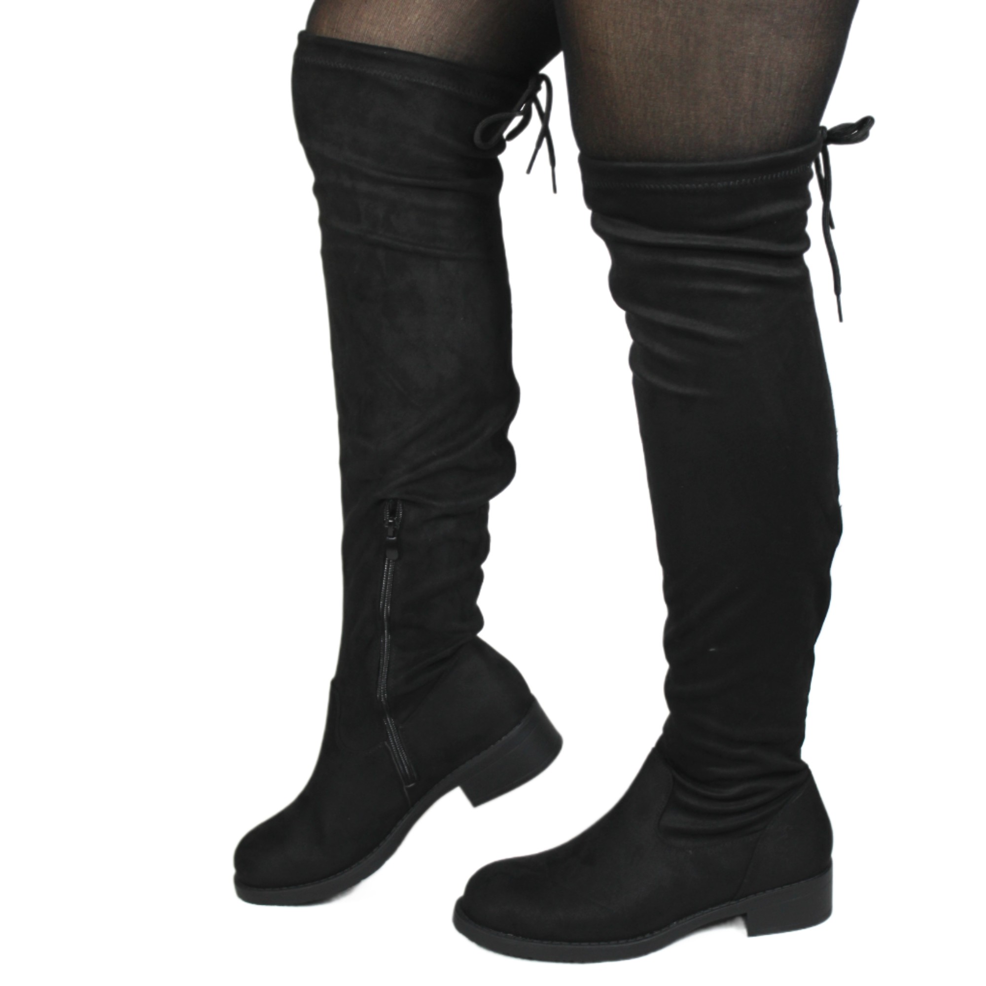 BOTA LARGA GAMUZA MUJER 32 YASSNE NEGRO - 2