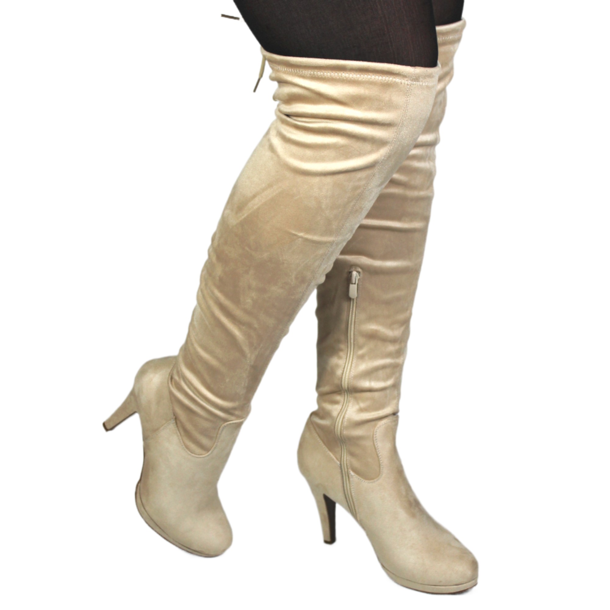 BOTA LARGA GAMUZA MUJER 30 YASSNE BEIGE - 4