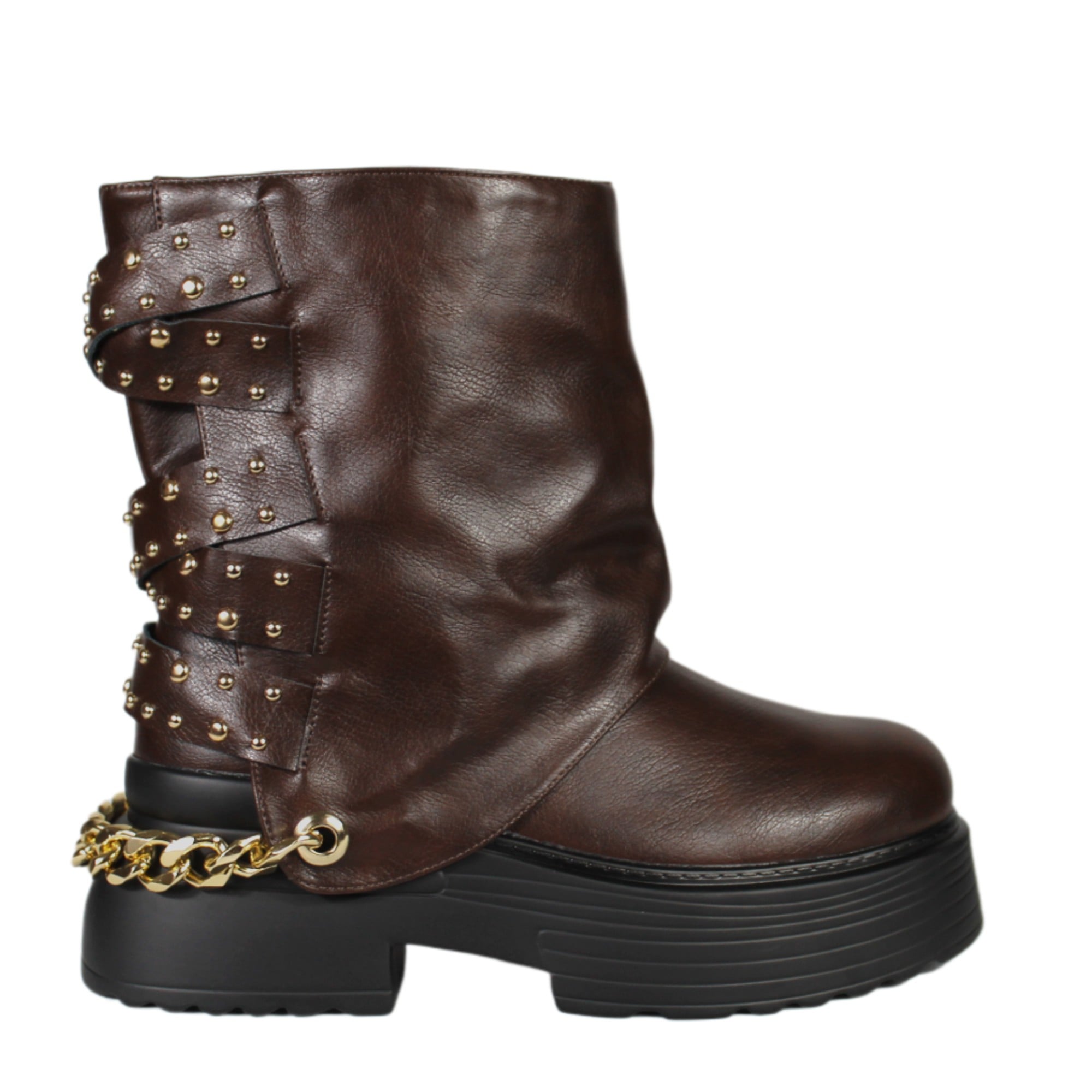 BOTA MUJER BIKER TACHAS 18 YASSNE CAFE - 1