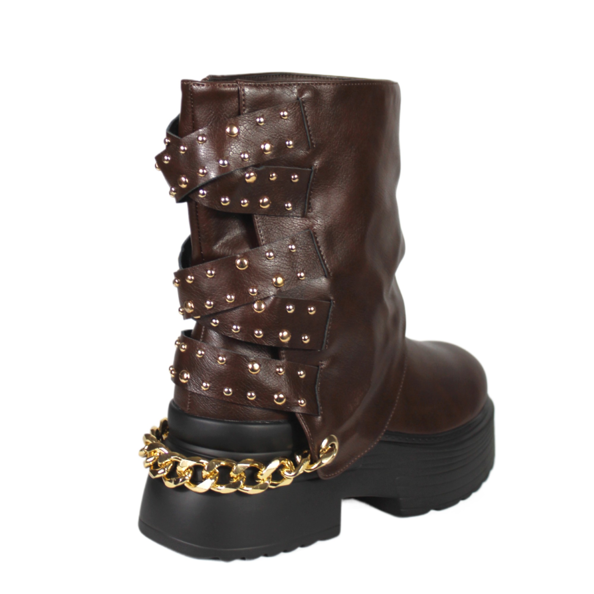 BOTA MUJER BIKER TACHAS 18 YASSNE CAFE - 4