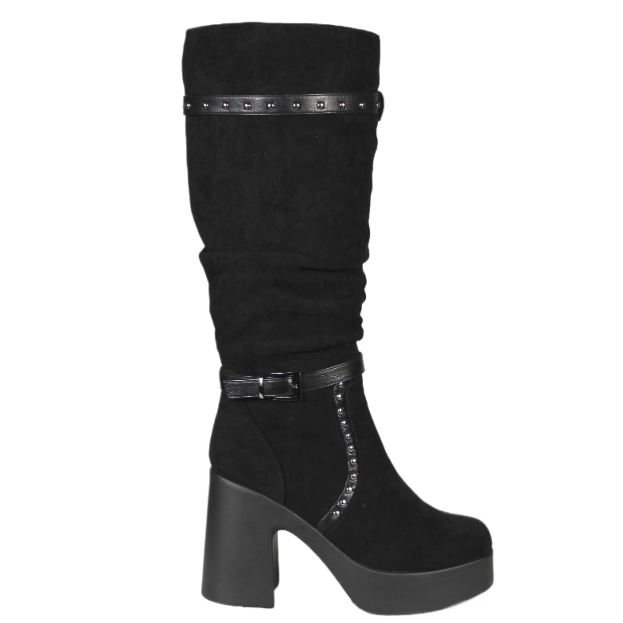 BOTA ALTA GAMUZA MUJER 13 YASSNE NEGRO - 1