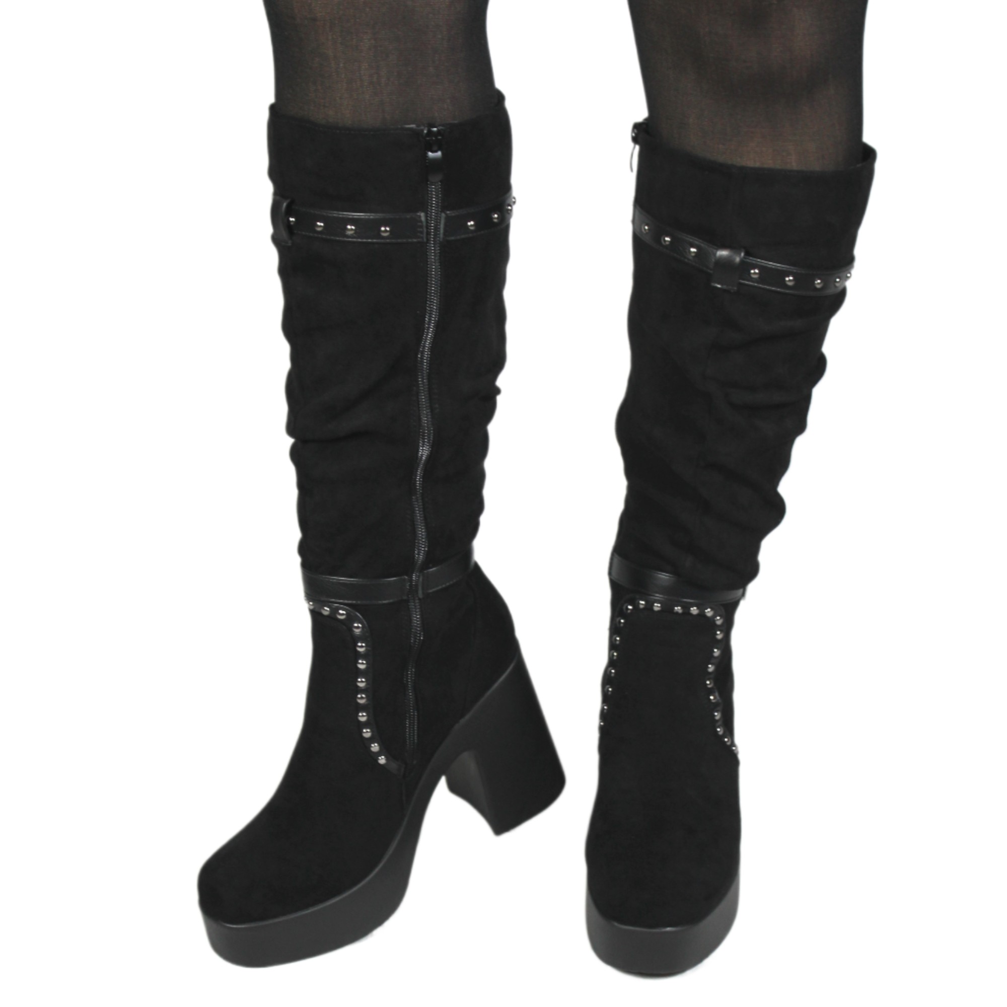 BOTA ALTA GAMUZA MUJER 13 YASSNE NEGRO - 2