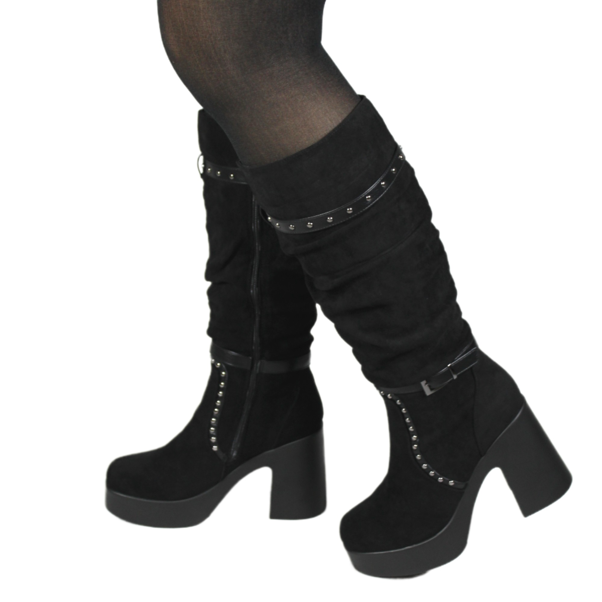 BOTA ALTA GAMUZA MUJER 13 YASSNE NEGRO - 3