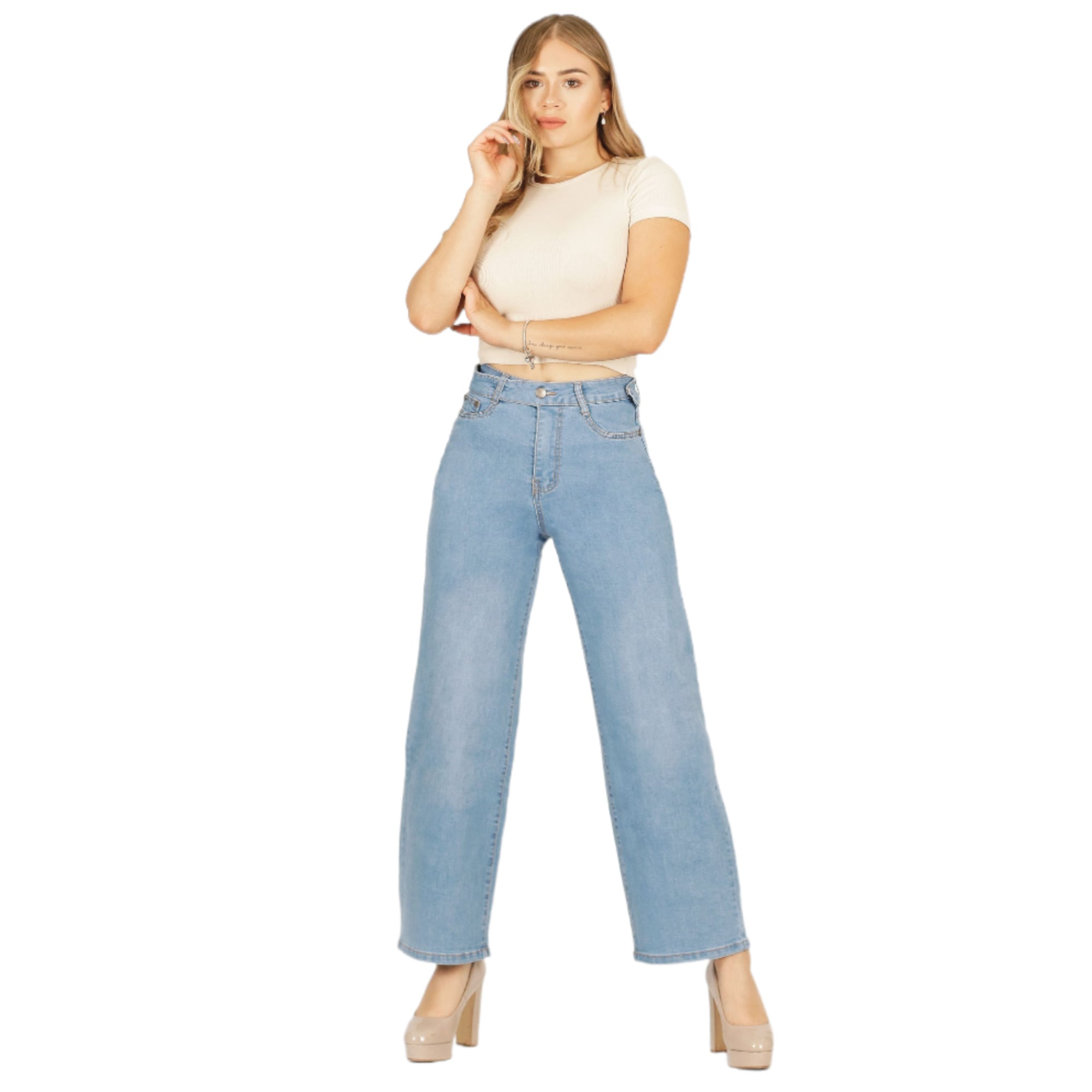 JEANS RECTO DE MUJER UN BOTON 25 YASSNE - 1