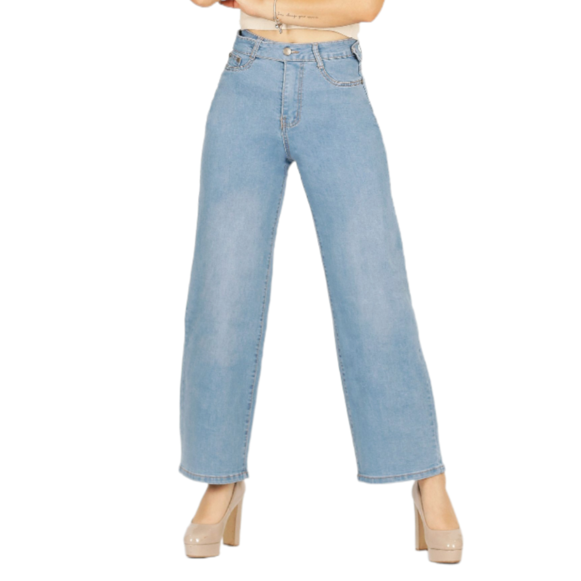 JEANS RECTO DE MUJER UN BOTON 25 YASSNE - 2