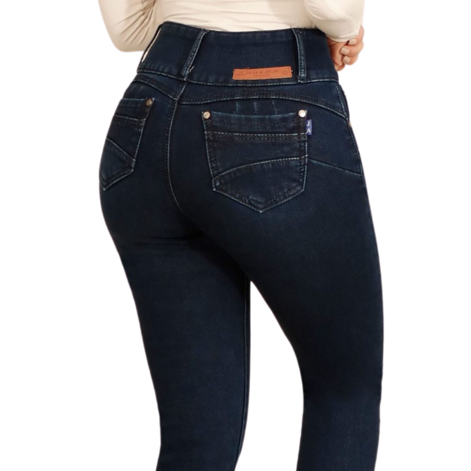 JEANS POLAR PUSH UP AZUL CON TRIPLE BOTÓN Y TIRO ALTO 73 YASSNE - 4