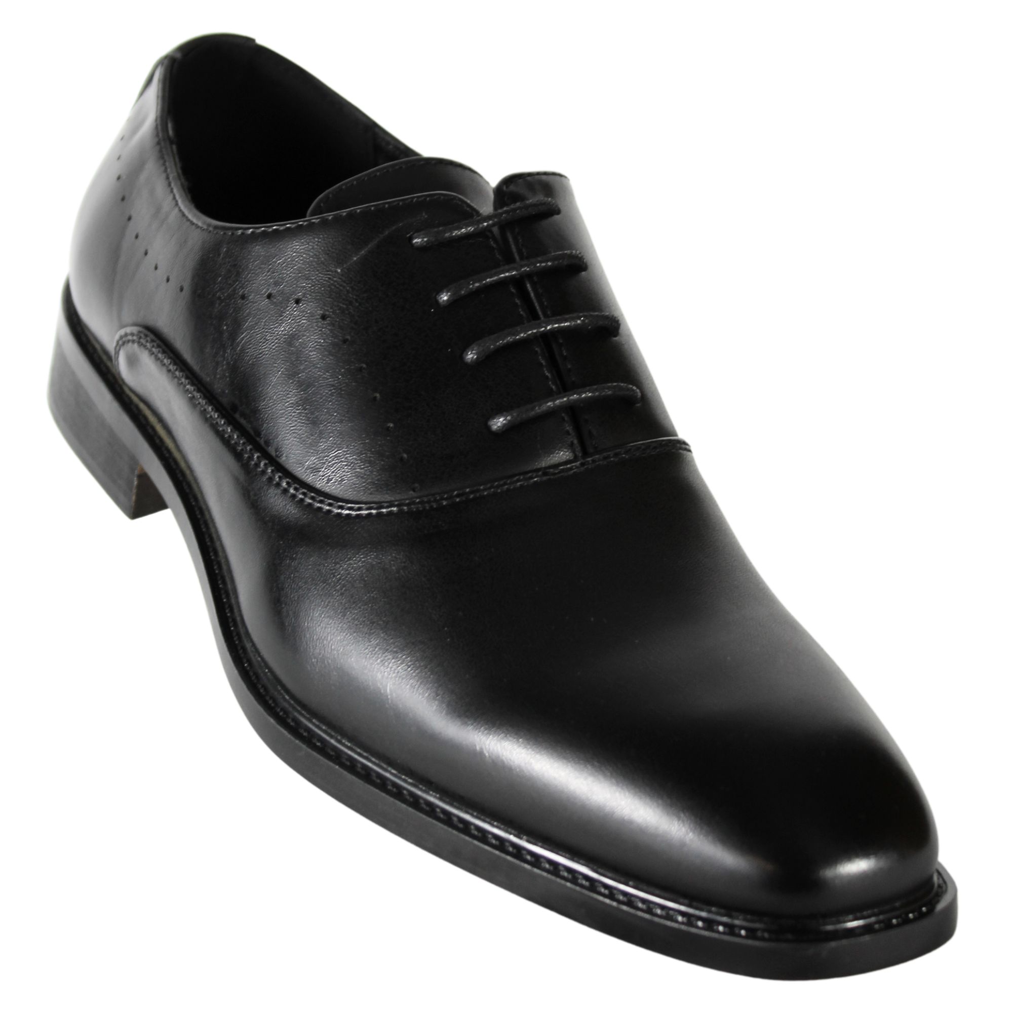 ZAPATO HOMBRE ELEGANTE VESTIR CORDONES PUNTA REDONDA 87 NEGRO - 2