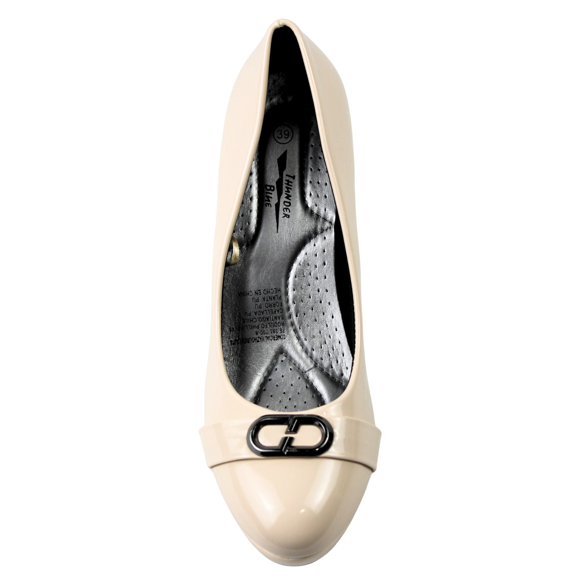 ZAPATOS FIESTA DE TACON ELEGANTES PARA MUJER 52-5 YASSNE BEIGE - 3