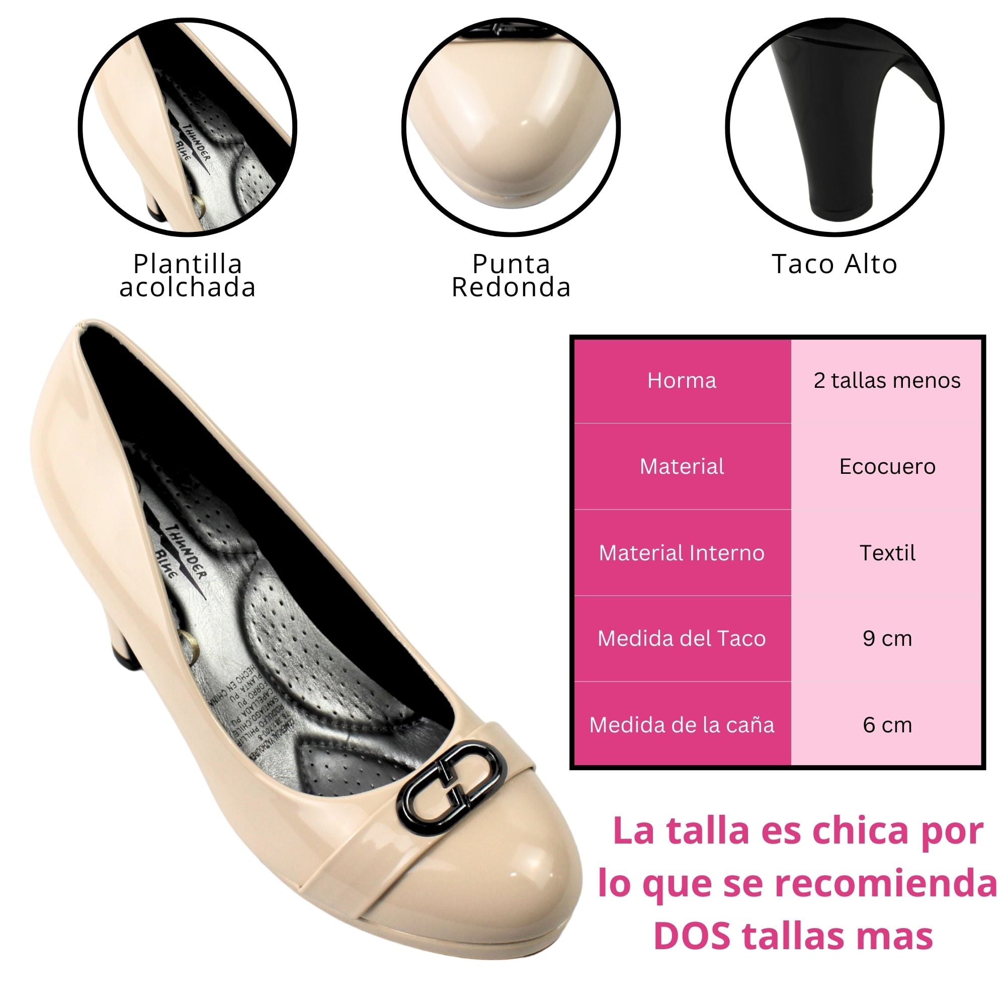 ZAPATOS FIESTA DE TACON ELEGANTES PARA MUJER 52-5 YASSNE BEIGE - 4