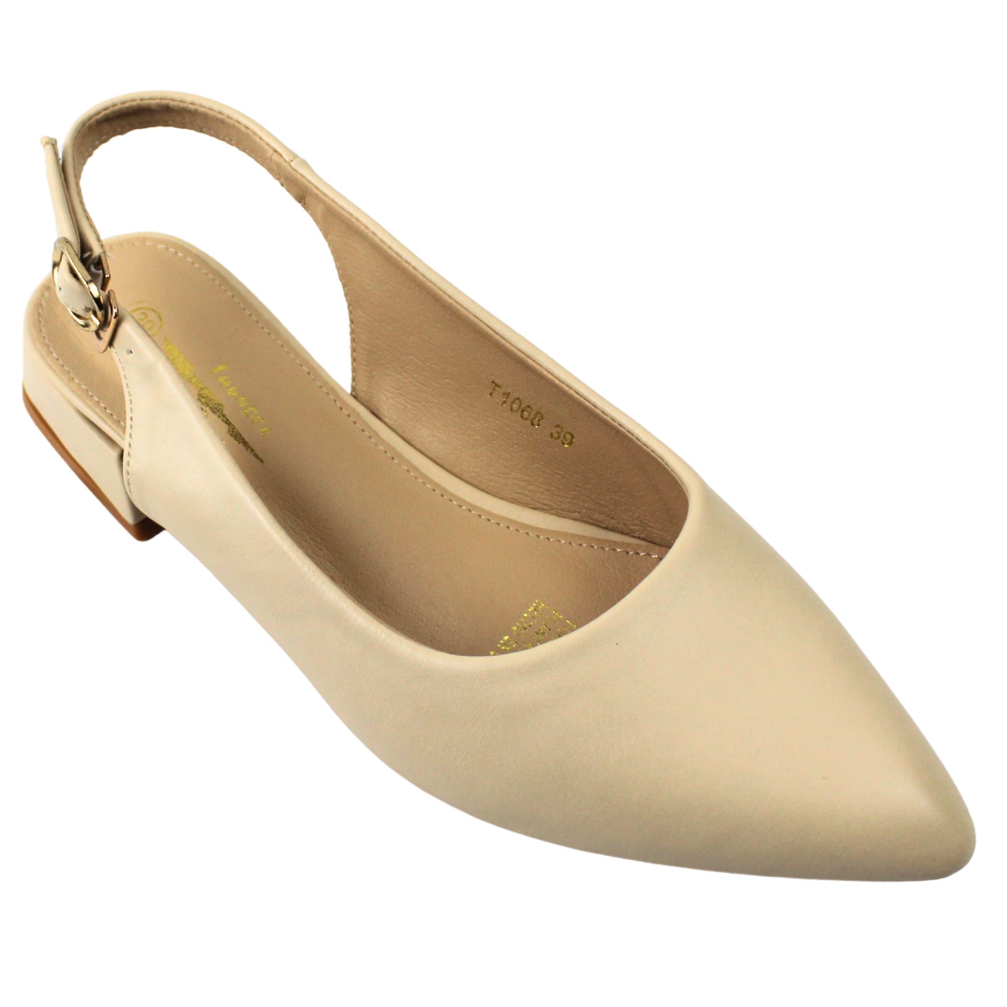 ZAPATOS SLINGBACK DE MUJER CON PUNTA FINA YASSNE BEIGE - 2