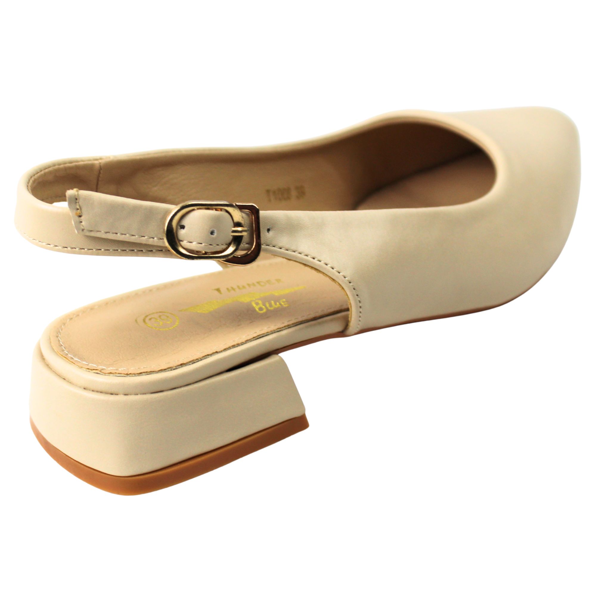 ZAPATOS SLINGBACK DE MUJER CON PUNTA FINA YASSNE BEIGE - 3