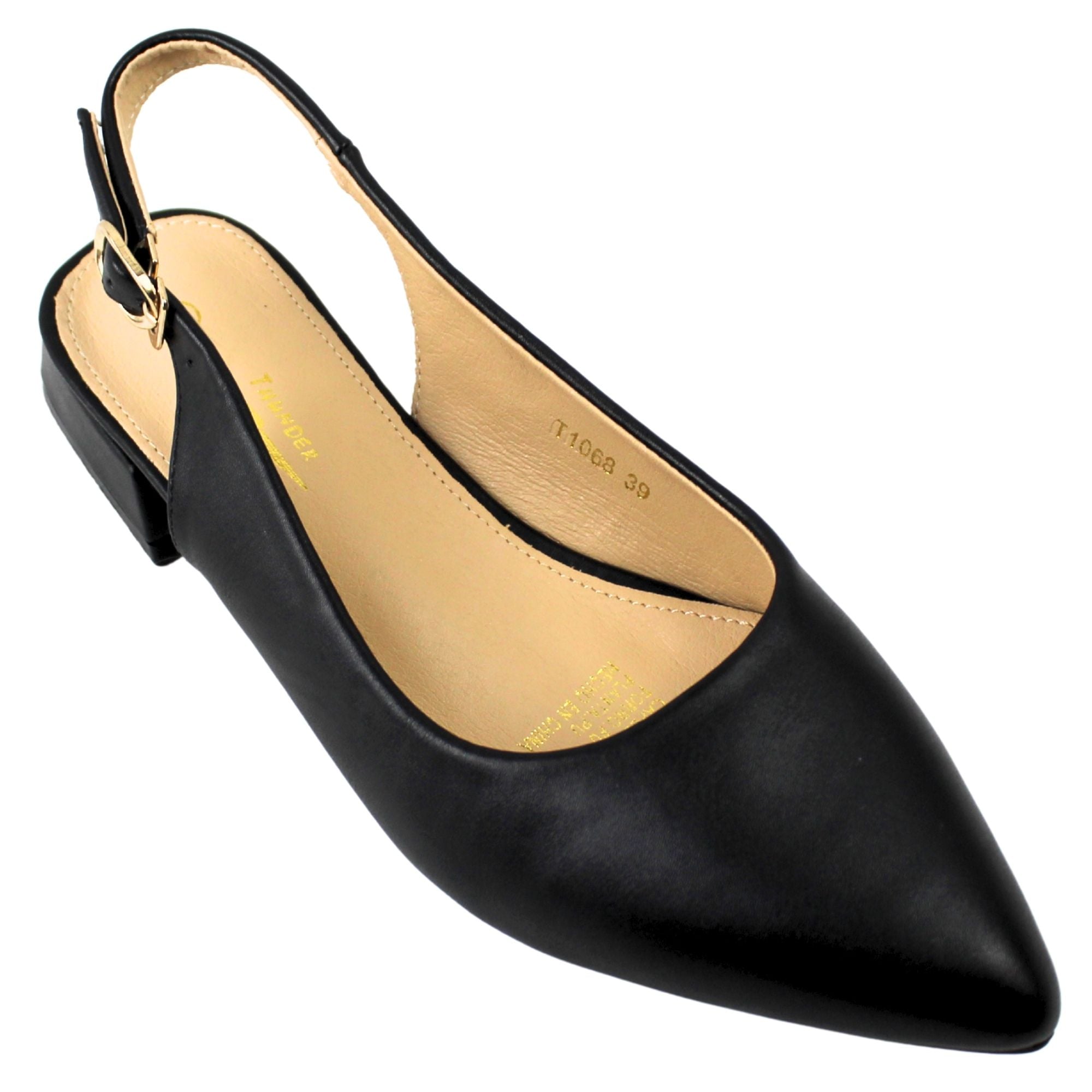 ZAPATOS SLINGBACK DE MUJER CON PUNTA FINA YASSNE NEGRO - 2